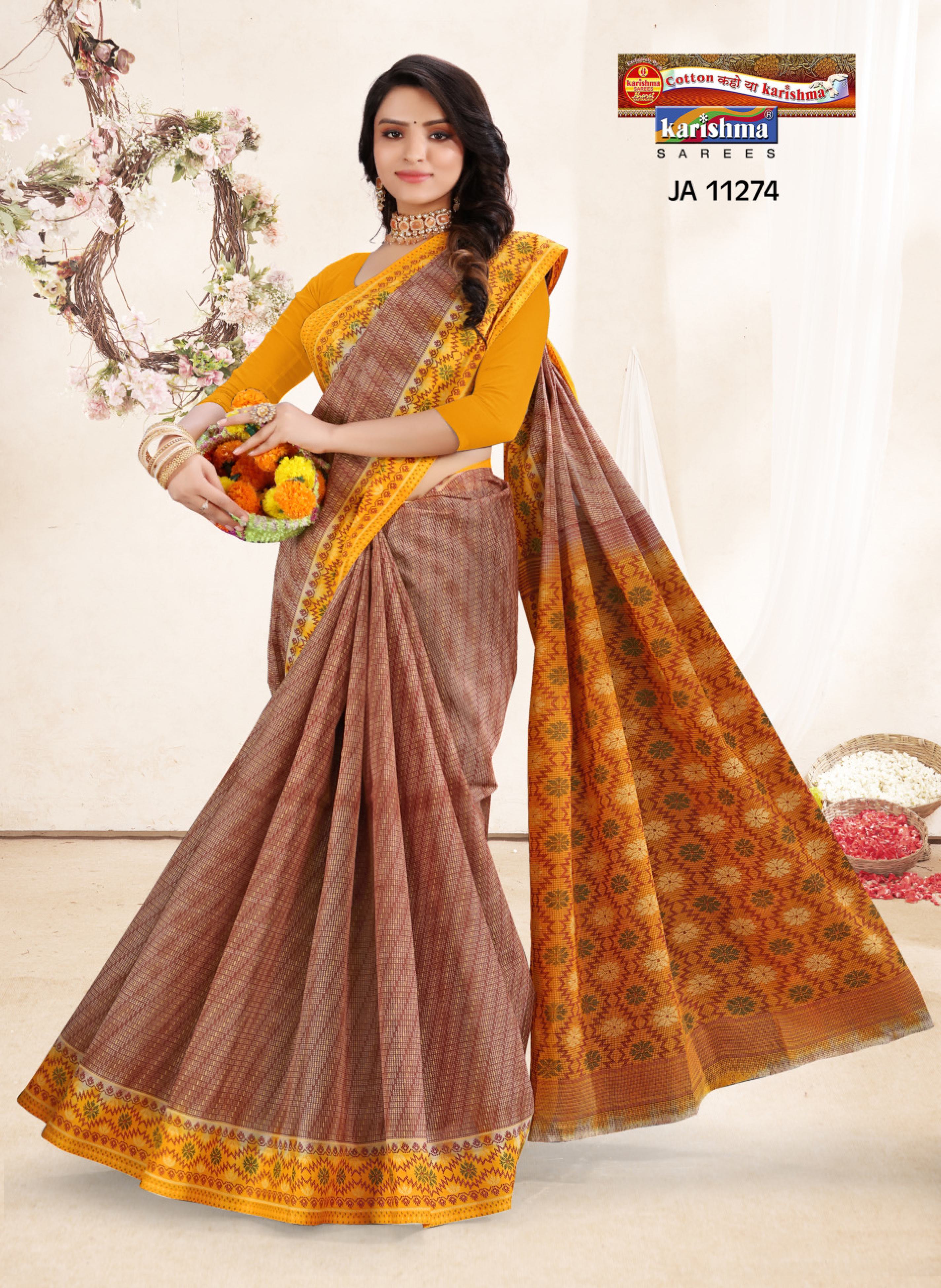 Beige And Yellow Pure Coton Mulmul (Soft) Saree With Abstract Design and Bold Border