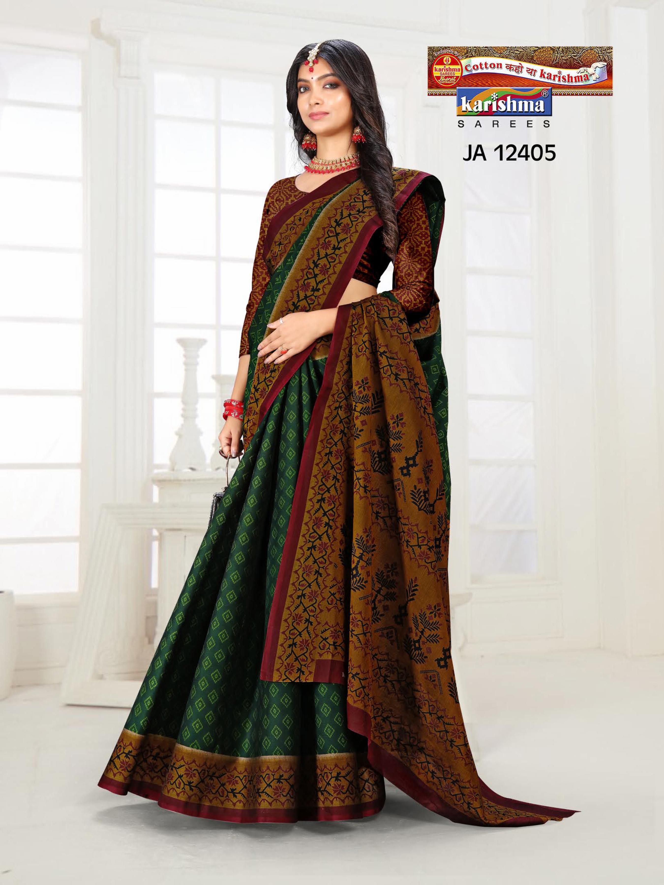 Green Pure Cotton Muslin (Soft) Saree With Beautiful Modern Design And Simple Border