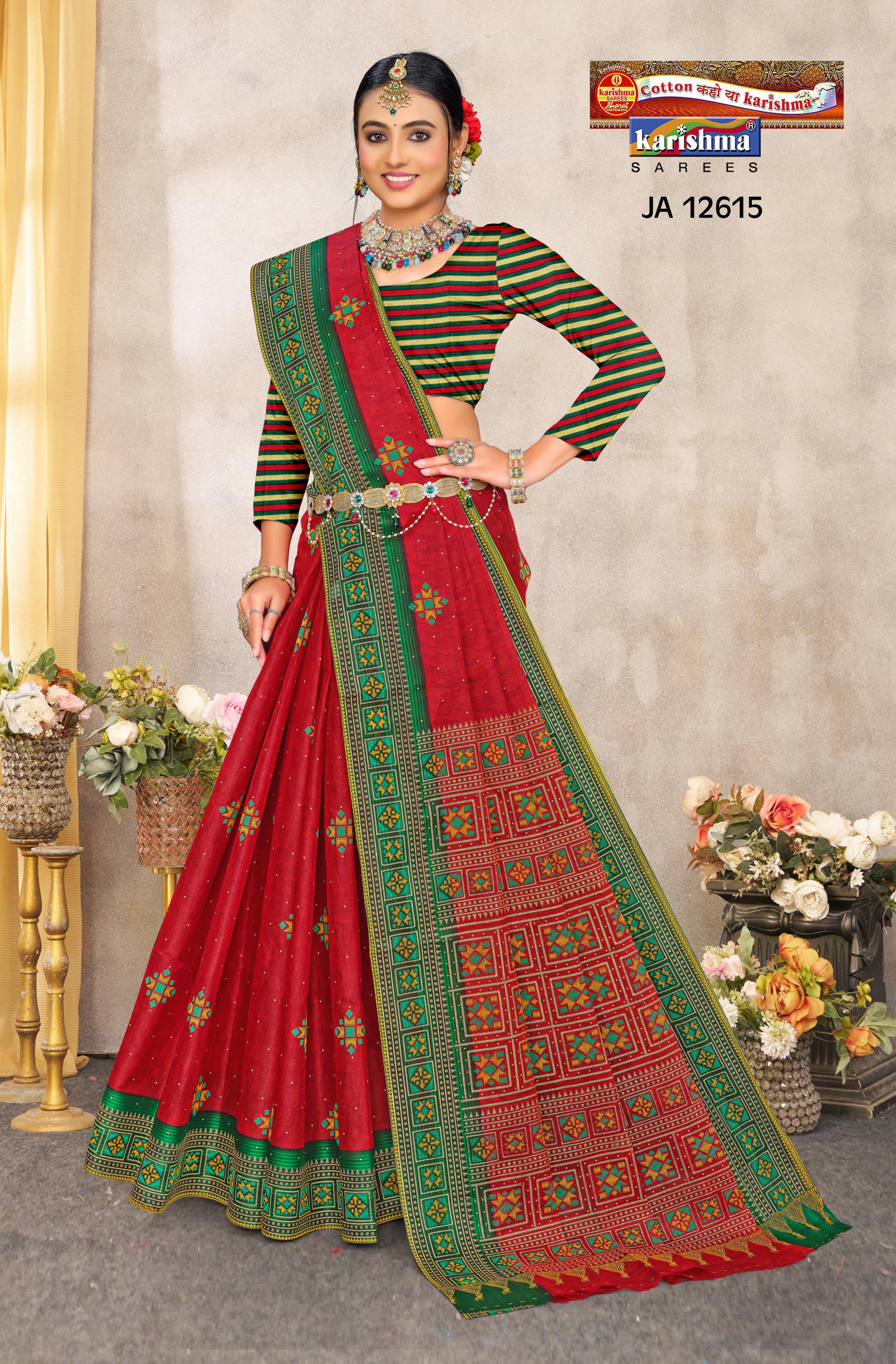 Marron Pure Cotton Malai (Soft) Saree With Traditional Print & Broder