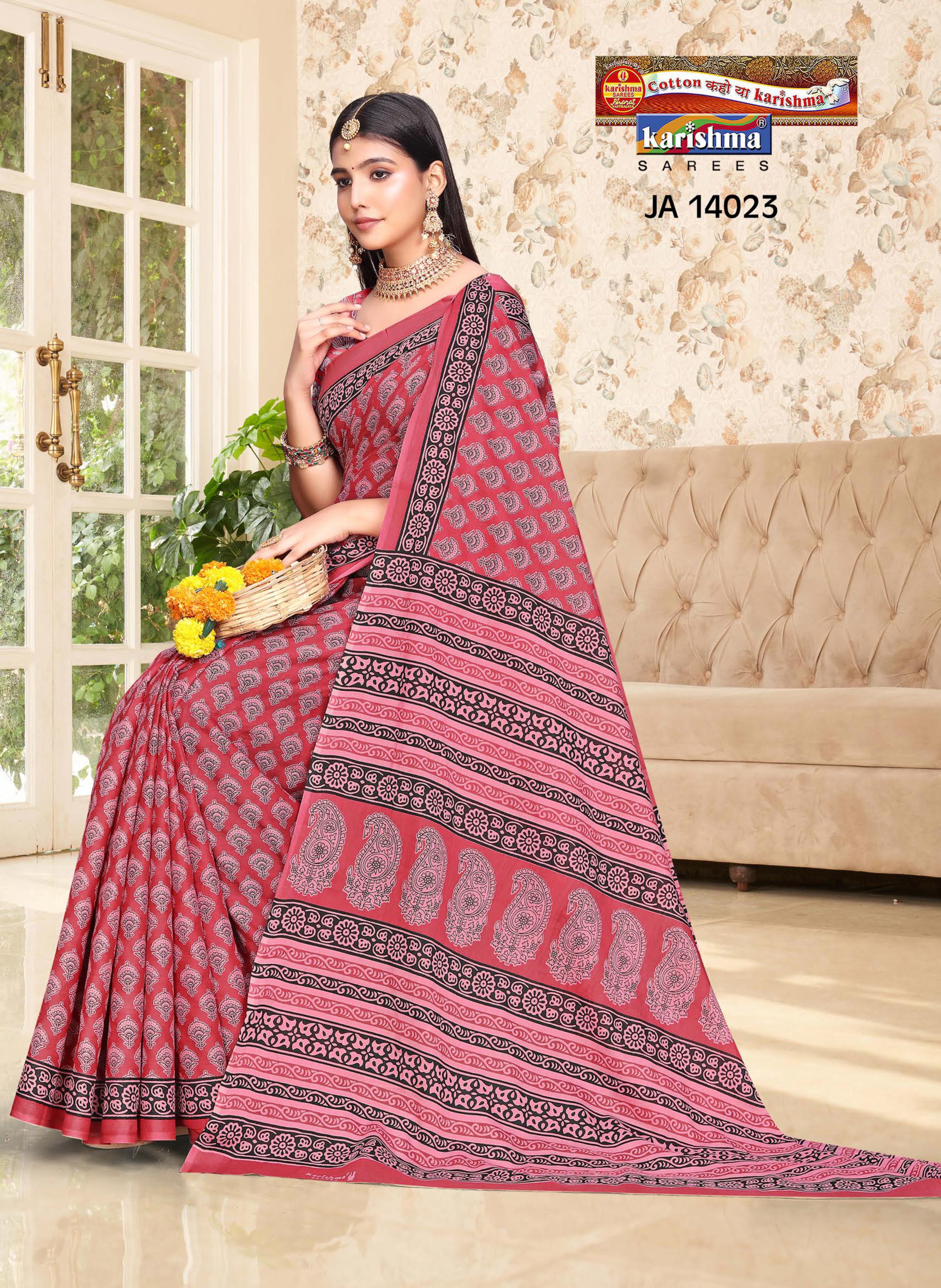 Peach Pure Cotton Malai (Soft) Saree With Modern Design