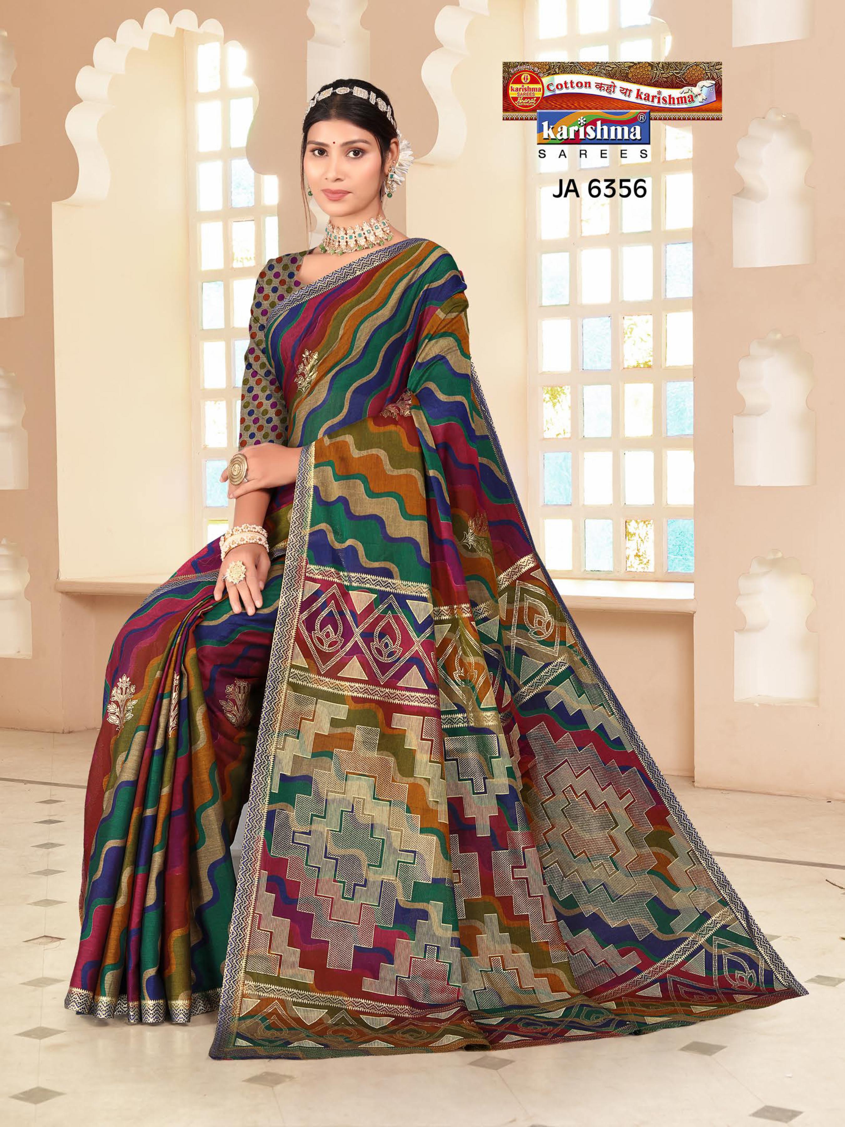 Navy Blue Pure Cotton Muslin (Soft) Saree With Checks And Golden Print