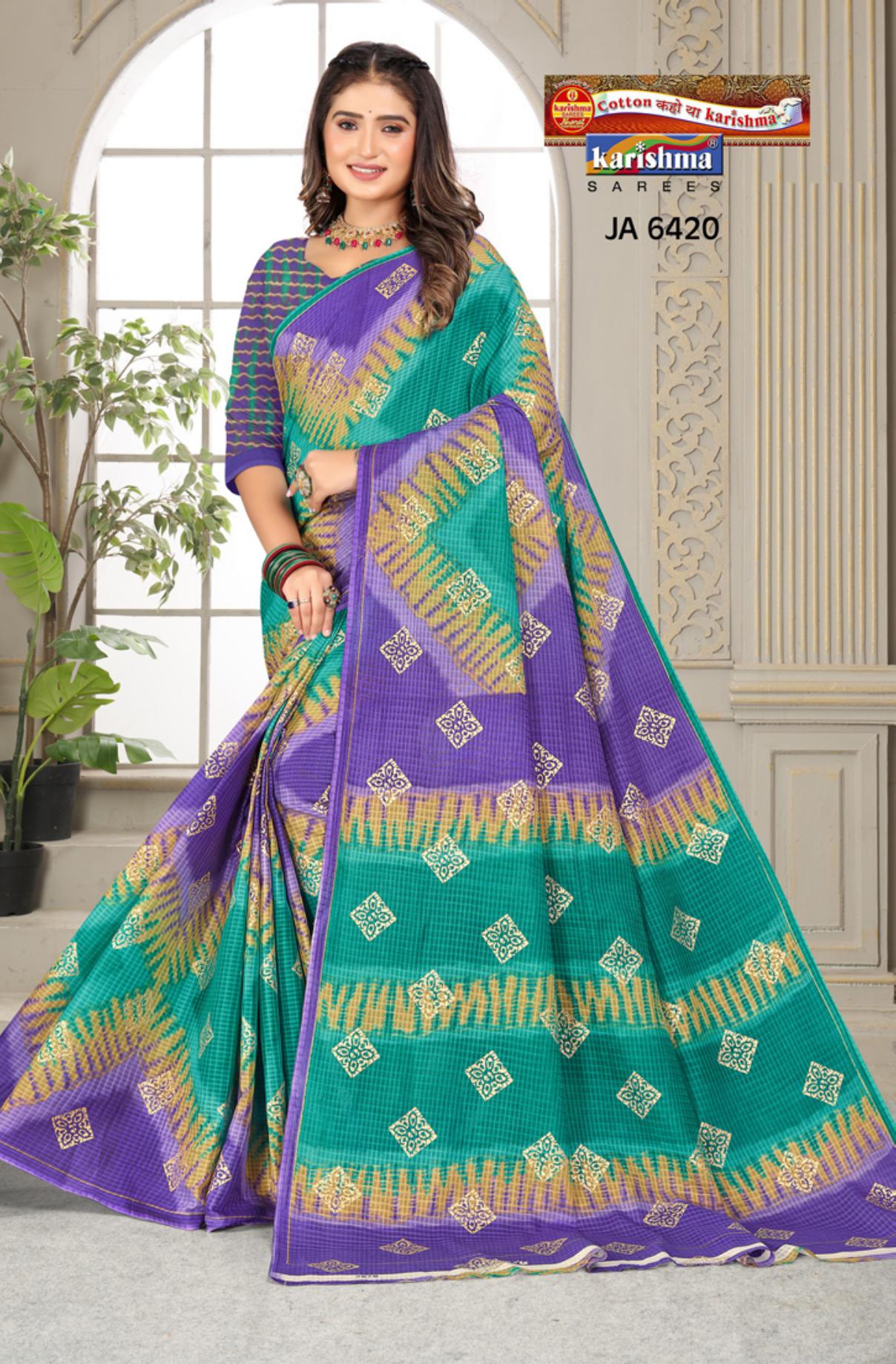 Teal Traditional Tie Dye Design Gold Festive Printed Mulmul Pure Cotton Saree