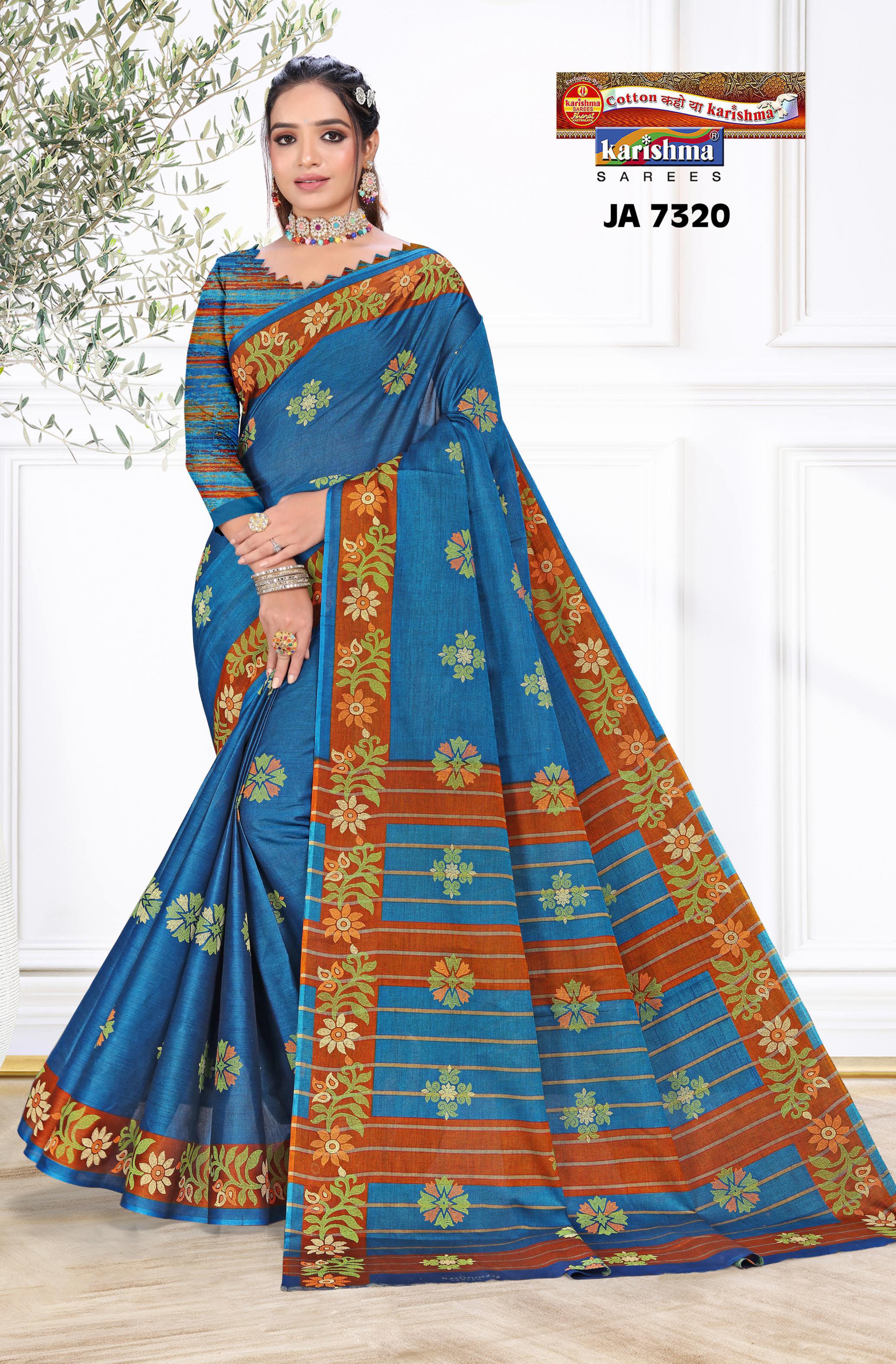 Blue Pure Cotton (Soft) Muslin With Delicate Floral Design