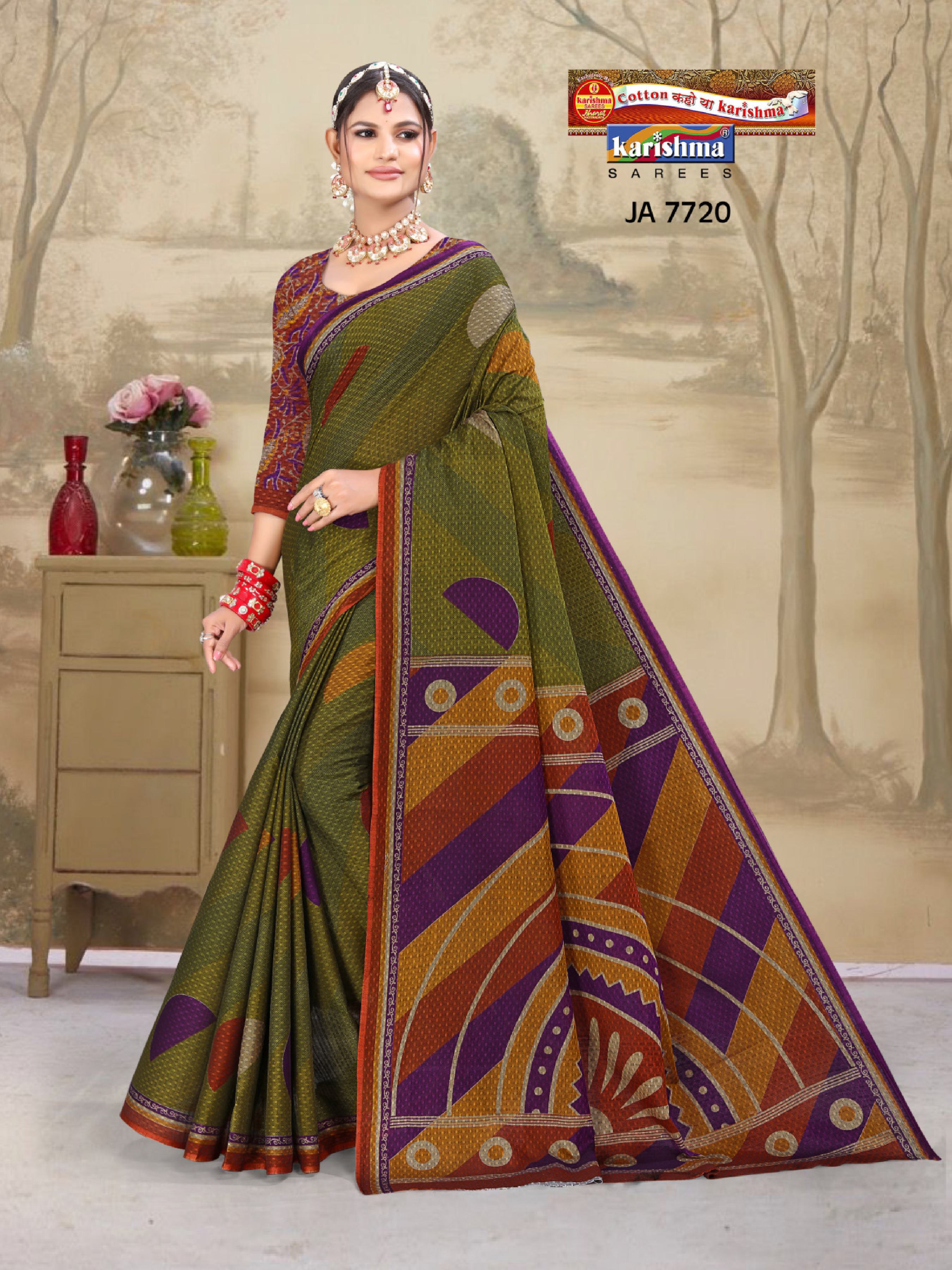 Olive Pure Muslin Bhagalpuri Handloom Pattern Printed Cotton Saree with Border