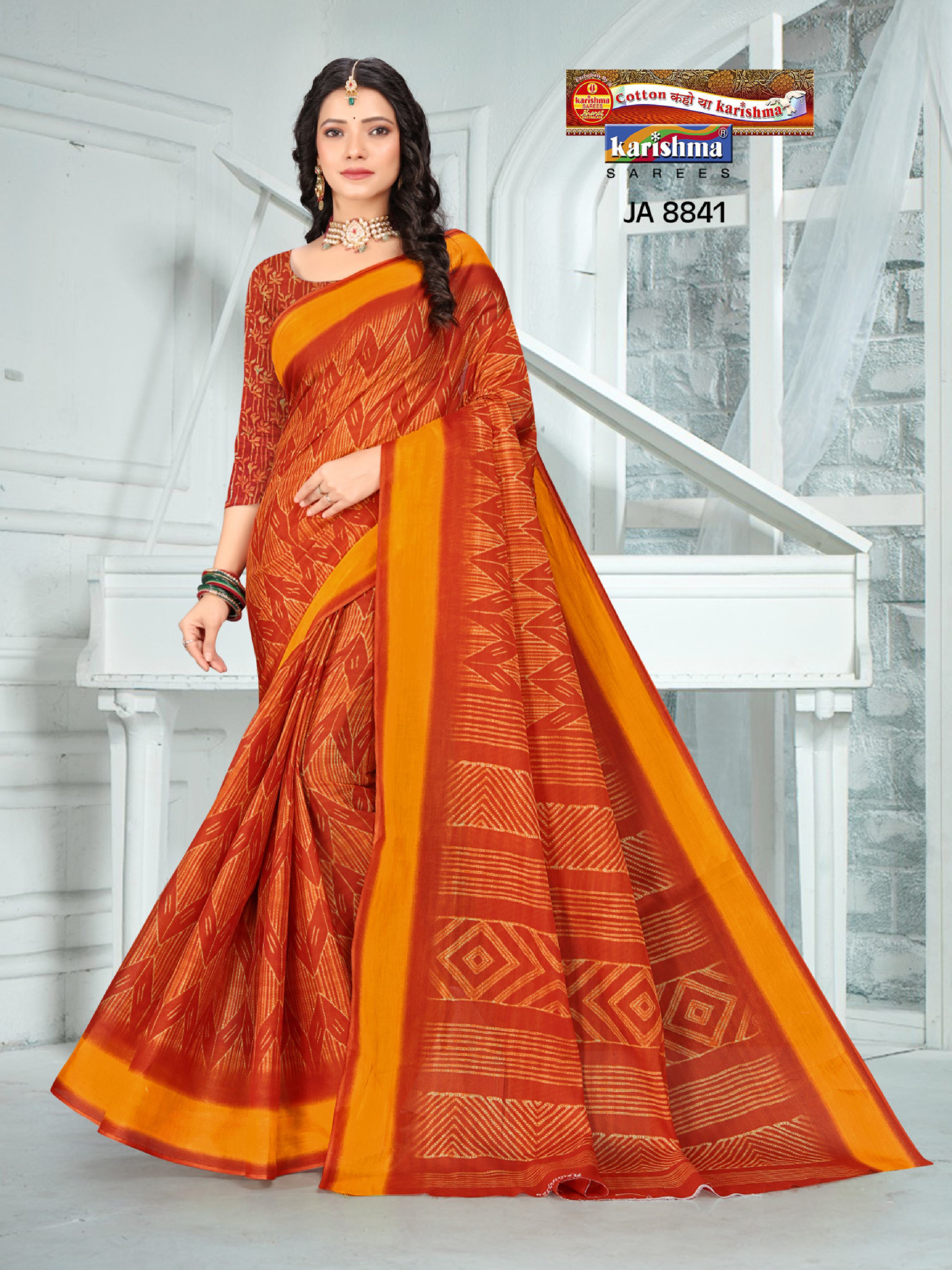 Yellow Hand Tie & Dye Printed Pure Cotton Saree with Border