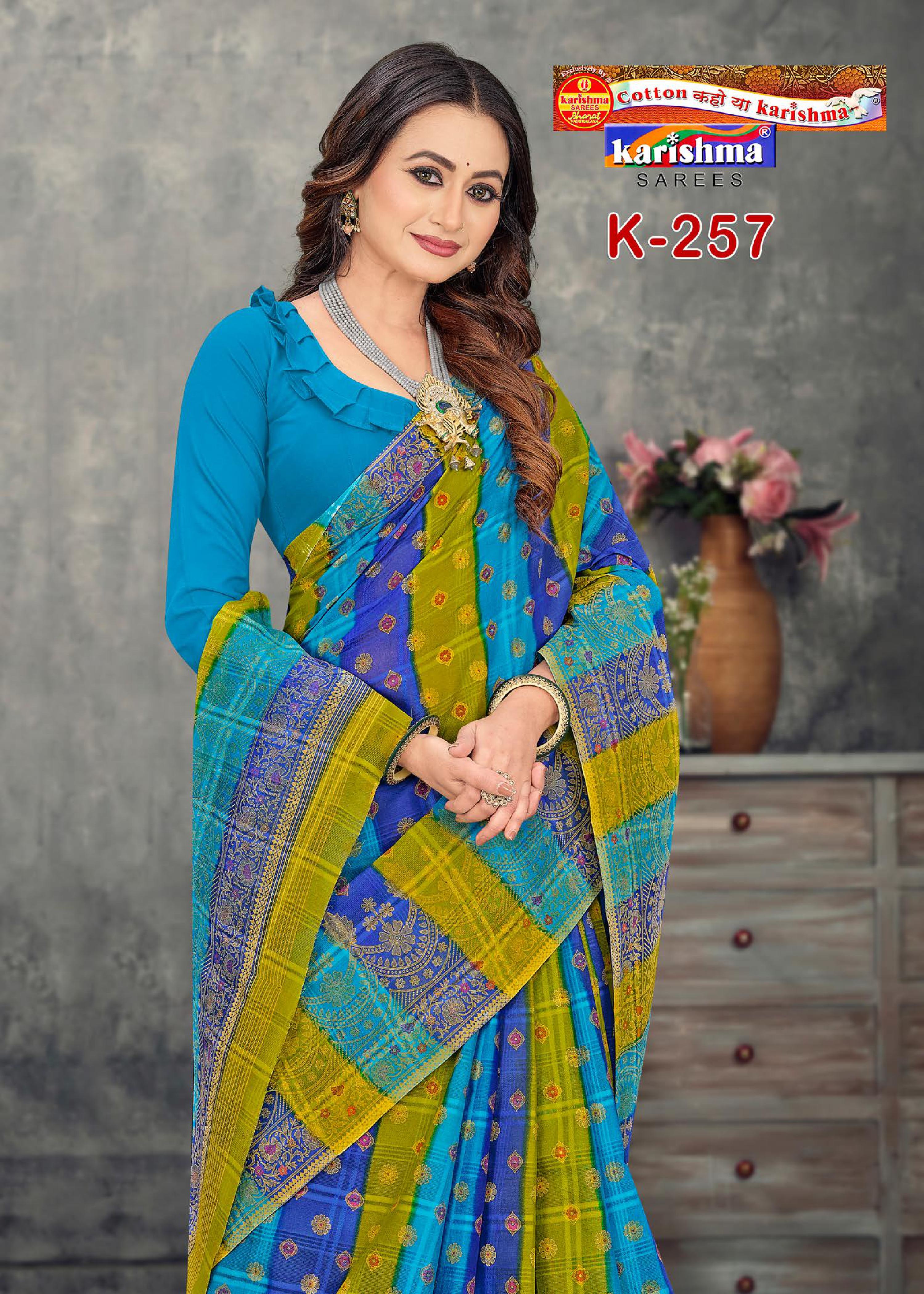 Blue Traditional Bengali Tant Style Printed Pure Cotton Saree