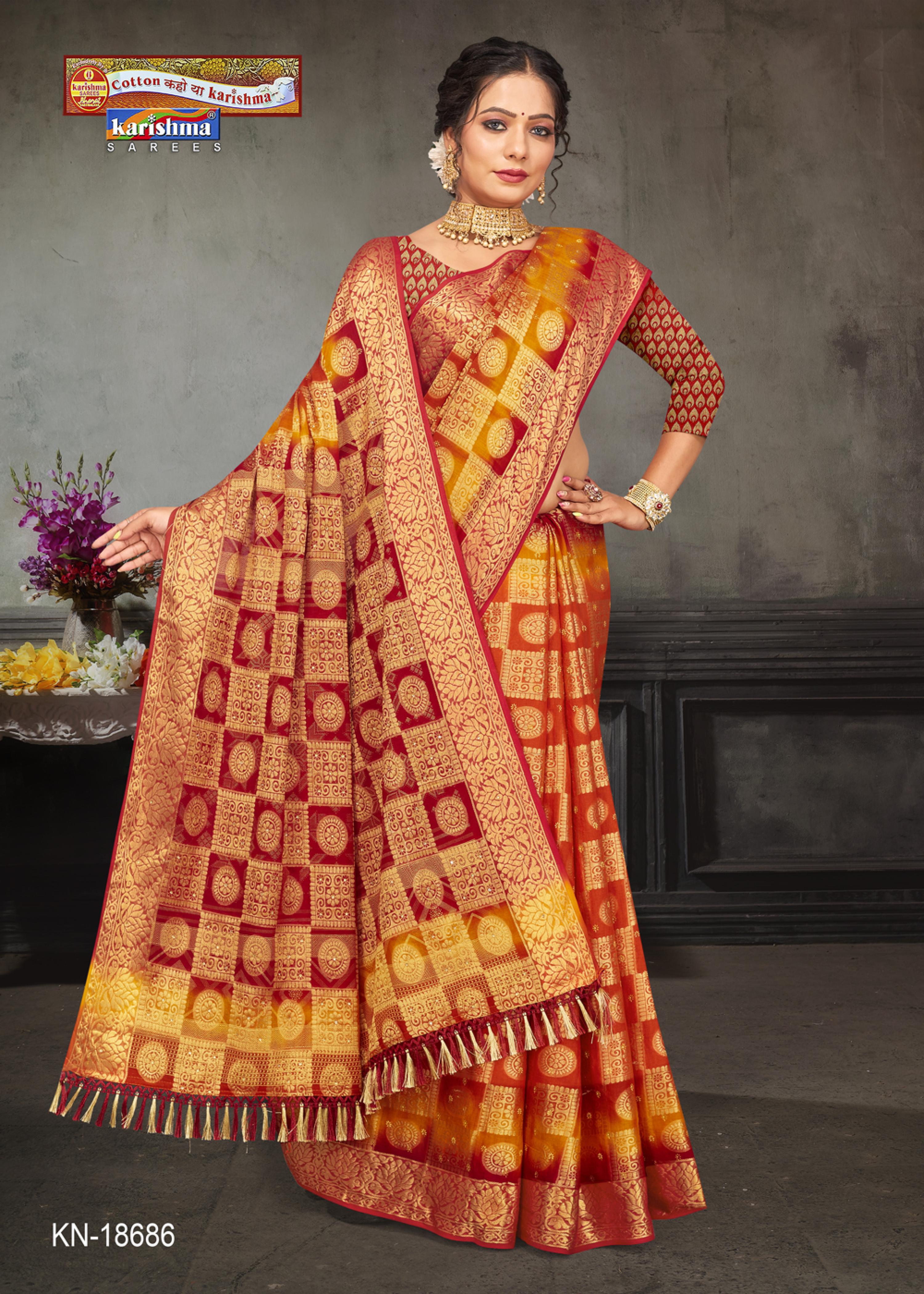 Yellow Traditional Banarasi Festive Zari Jacquard Heavy Cotton Saree