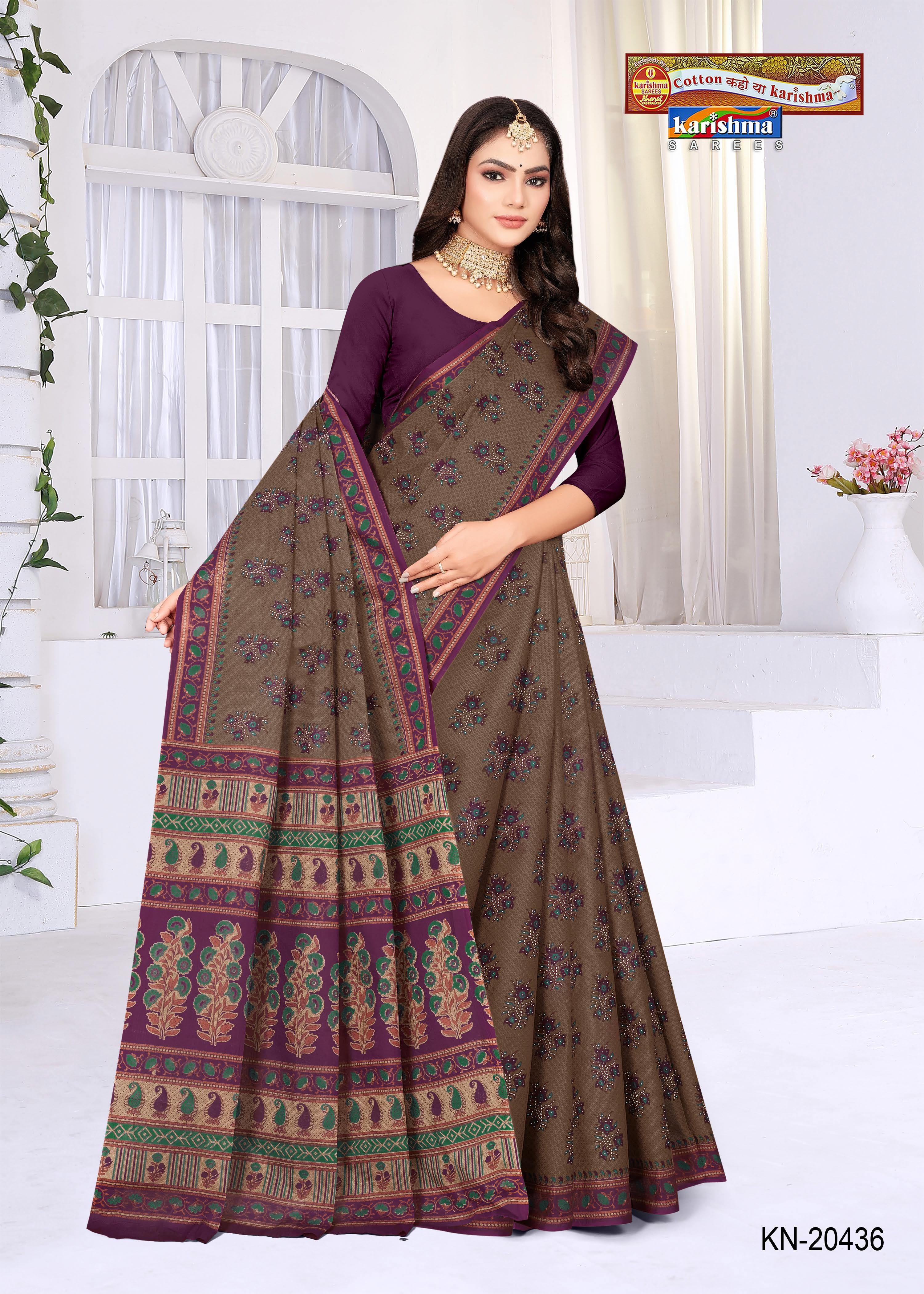 Pink Bagru Cotton Printed Everyday Wear Saree