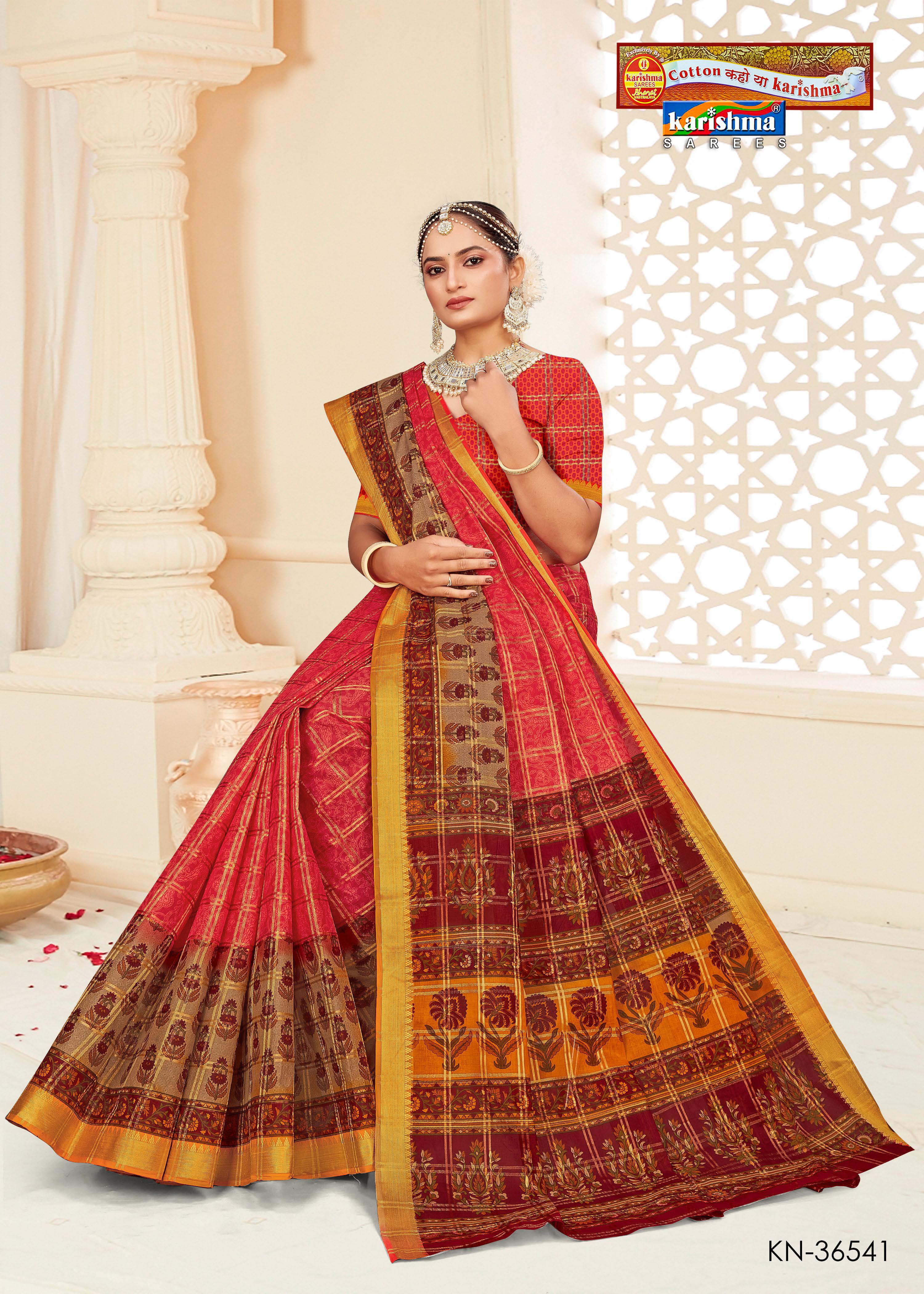 Peach Gold Zari Festive Floral Design Printed Mulmul Pure Cotton Saree with Border