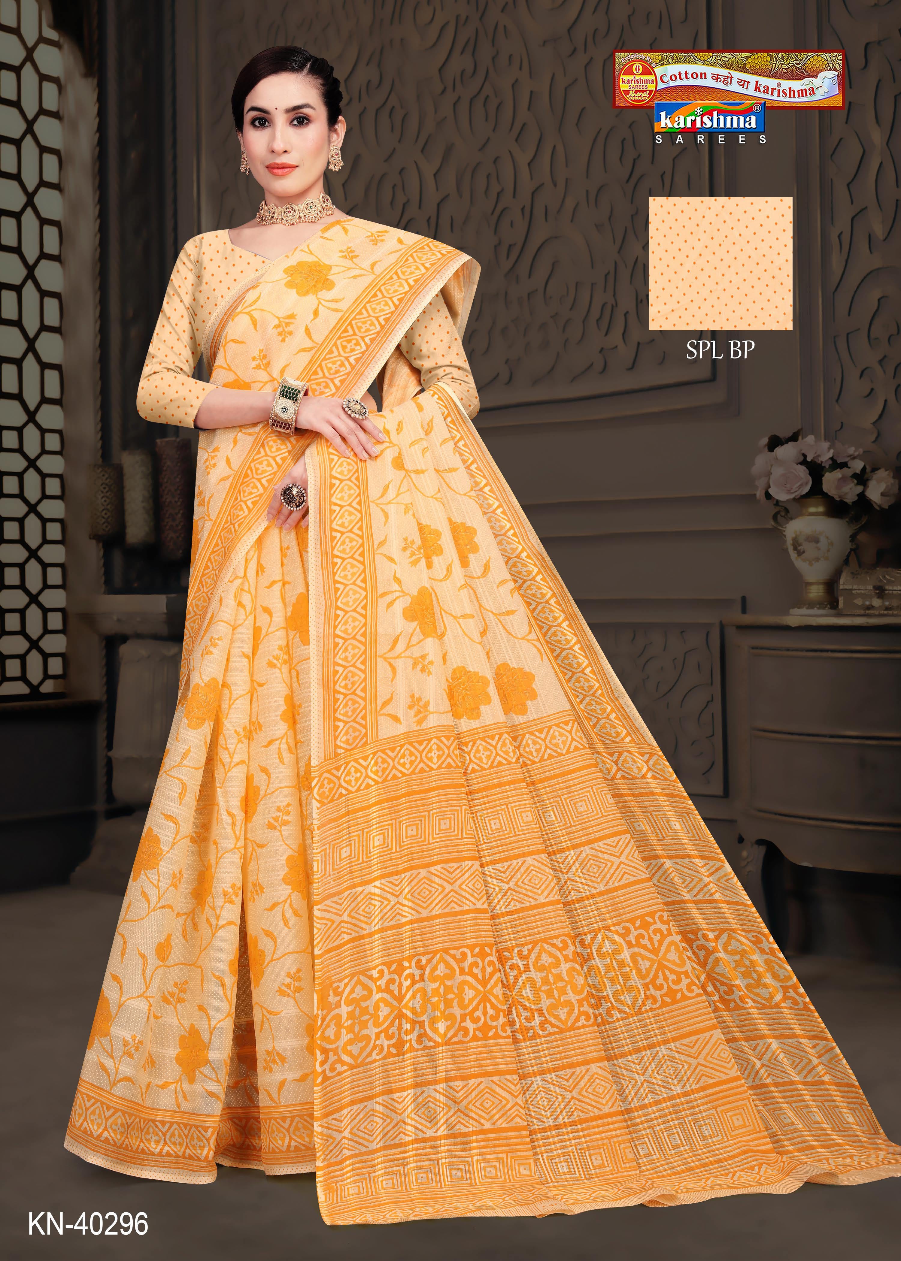 Yellow Pastel Colour Flower Design Printed Pure Soft Malai Cotton Saree