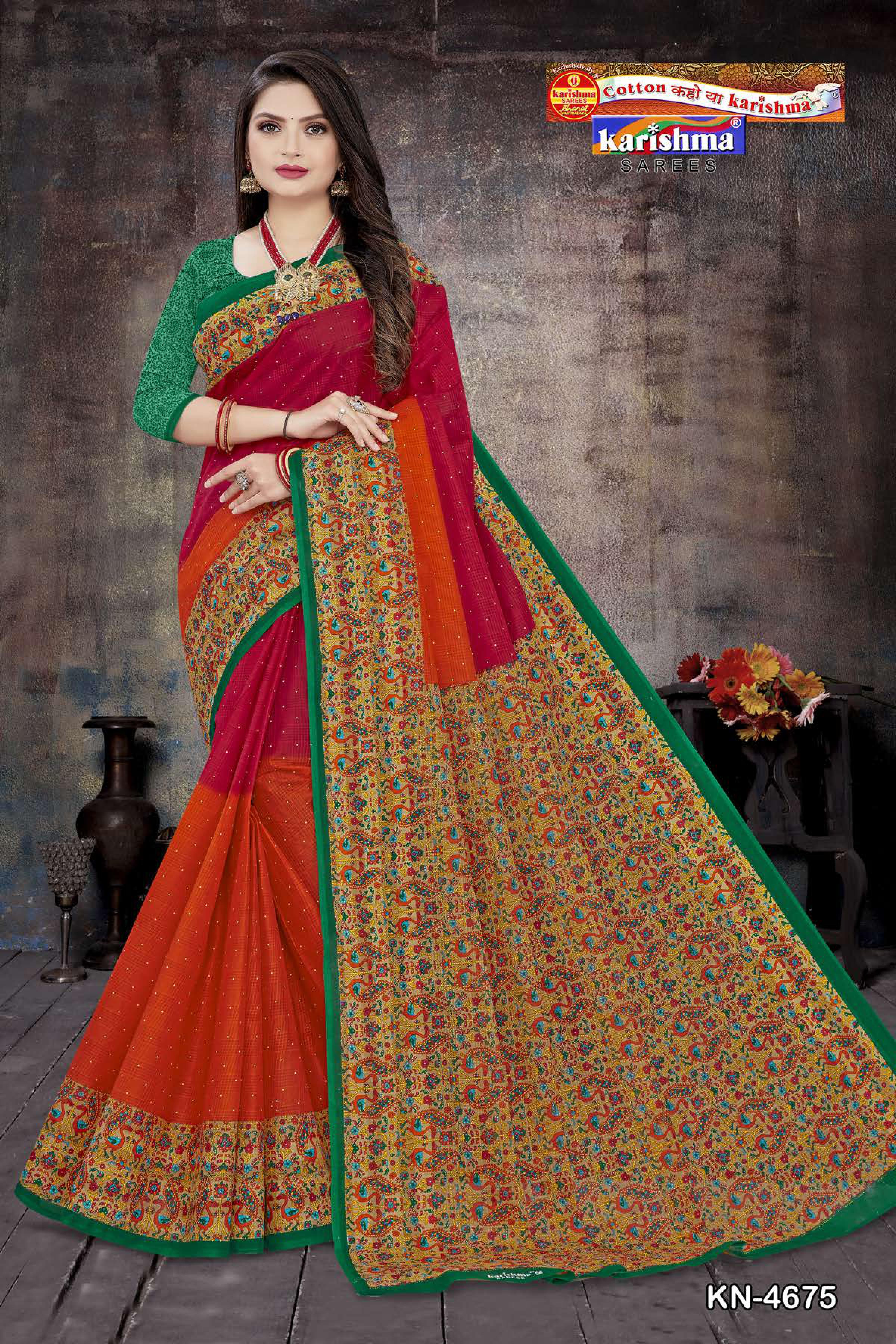 Red Floral Peacock Design Printed Pure Mulmul Cotton Saree for Daily Wear