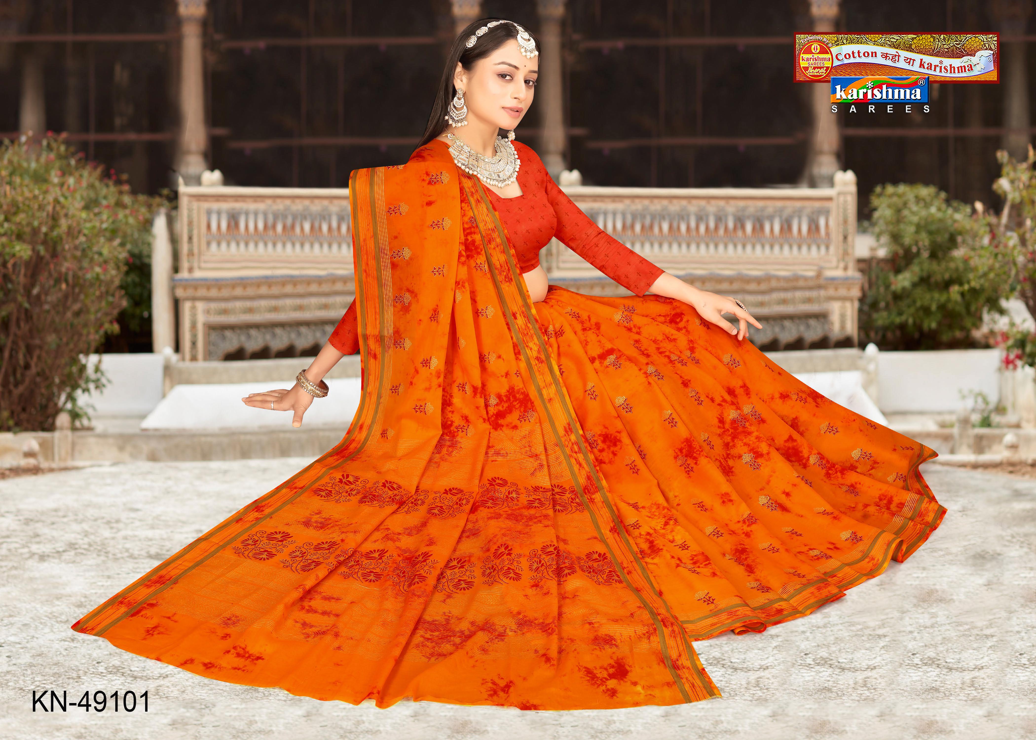 Yellow Pure Cotton (Soft) Malai Saree With Delicate Floral Design And Simple Border