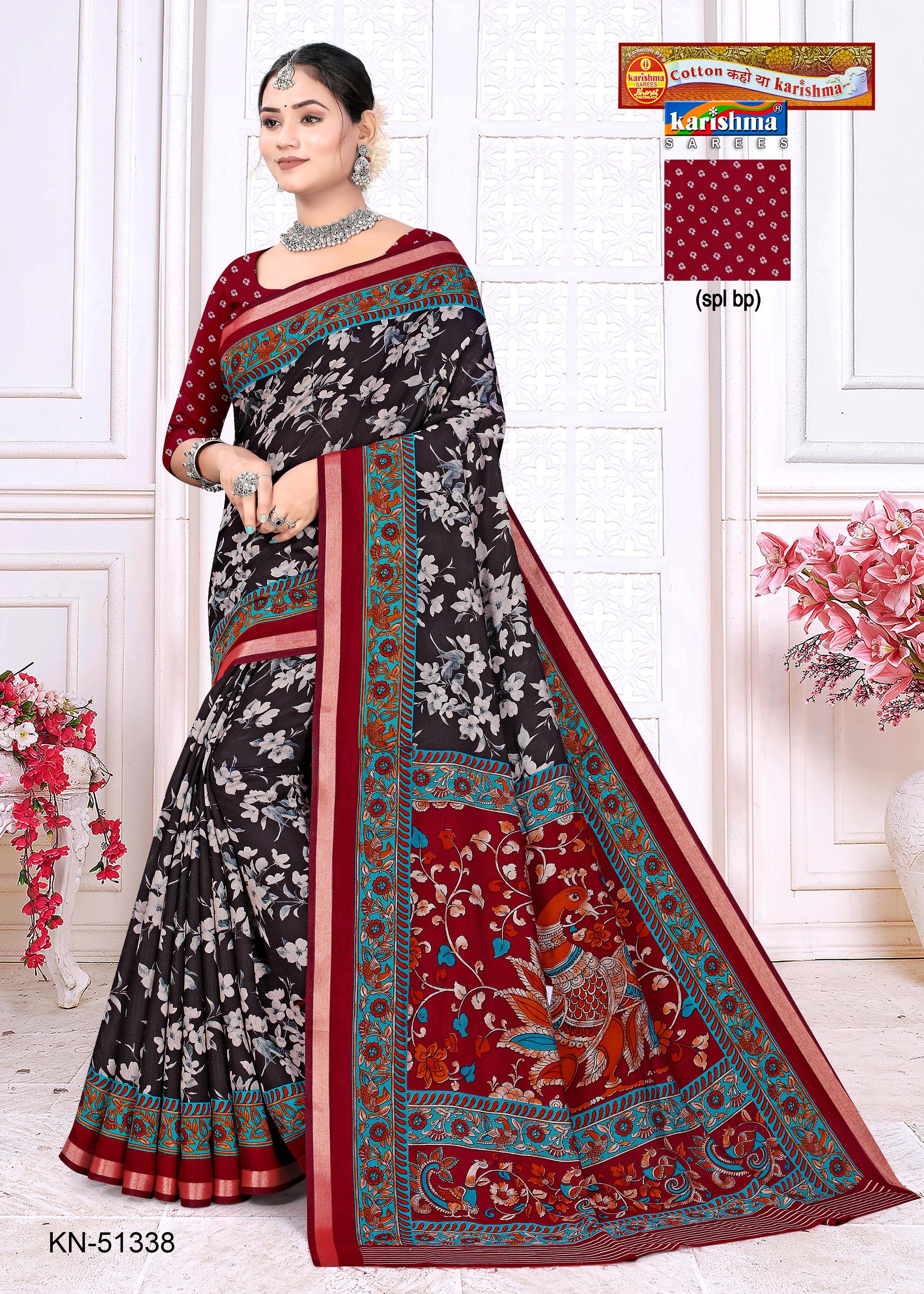 Black And White  Pure Cotton (Soft) Malai Saree With Modern Design And Simple Border