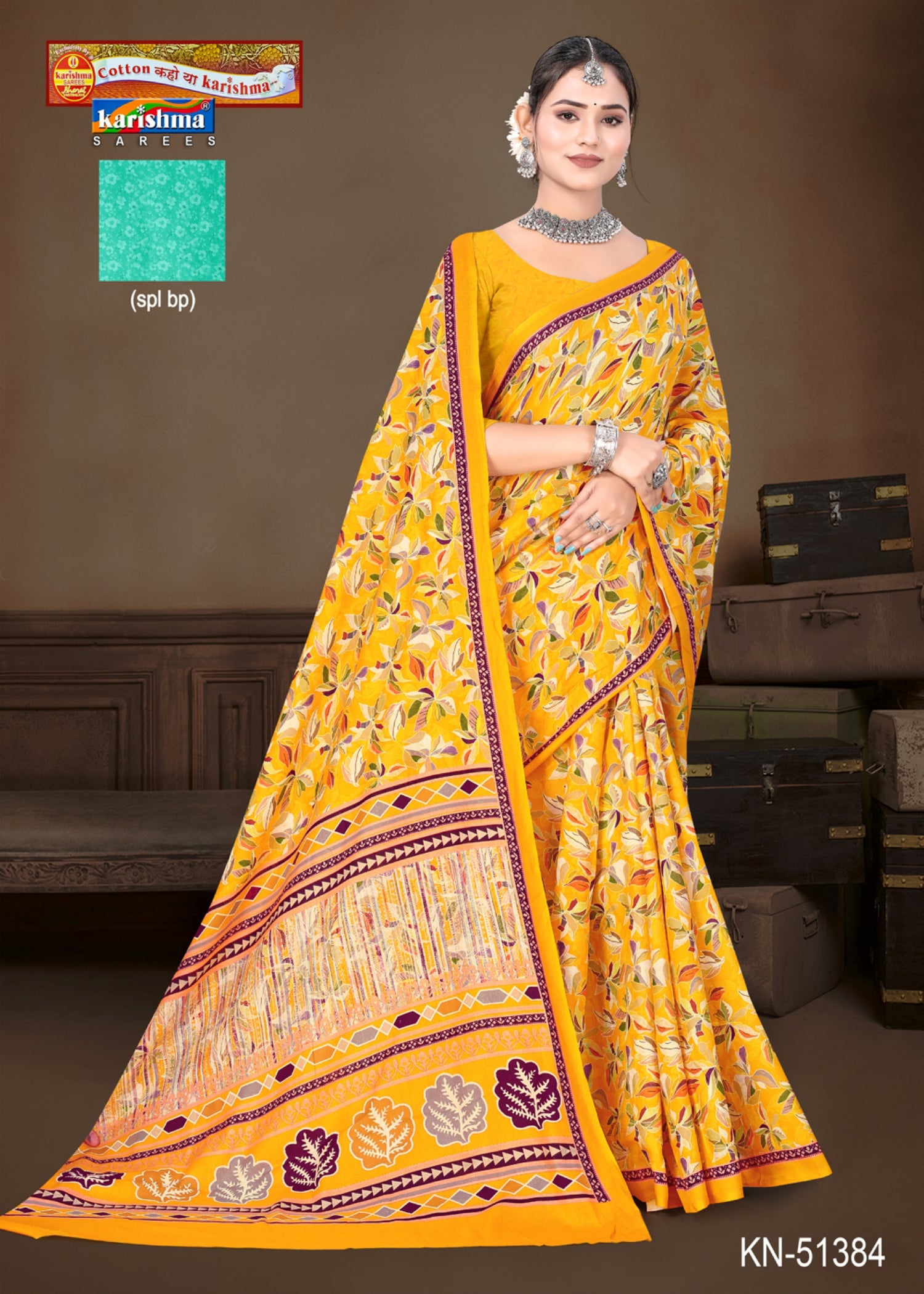 Yellow Pure Cotton (Soft Muslin) Saree With Vibrant Floral Design & Elegant Border