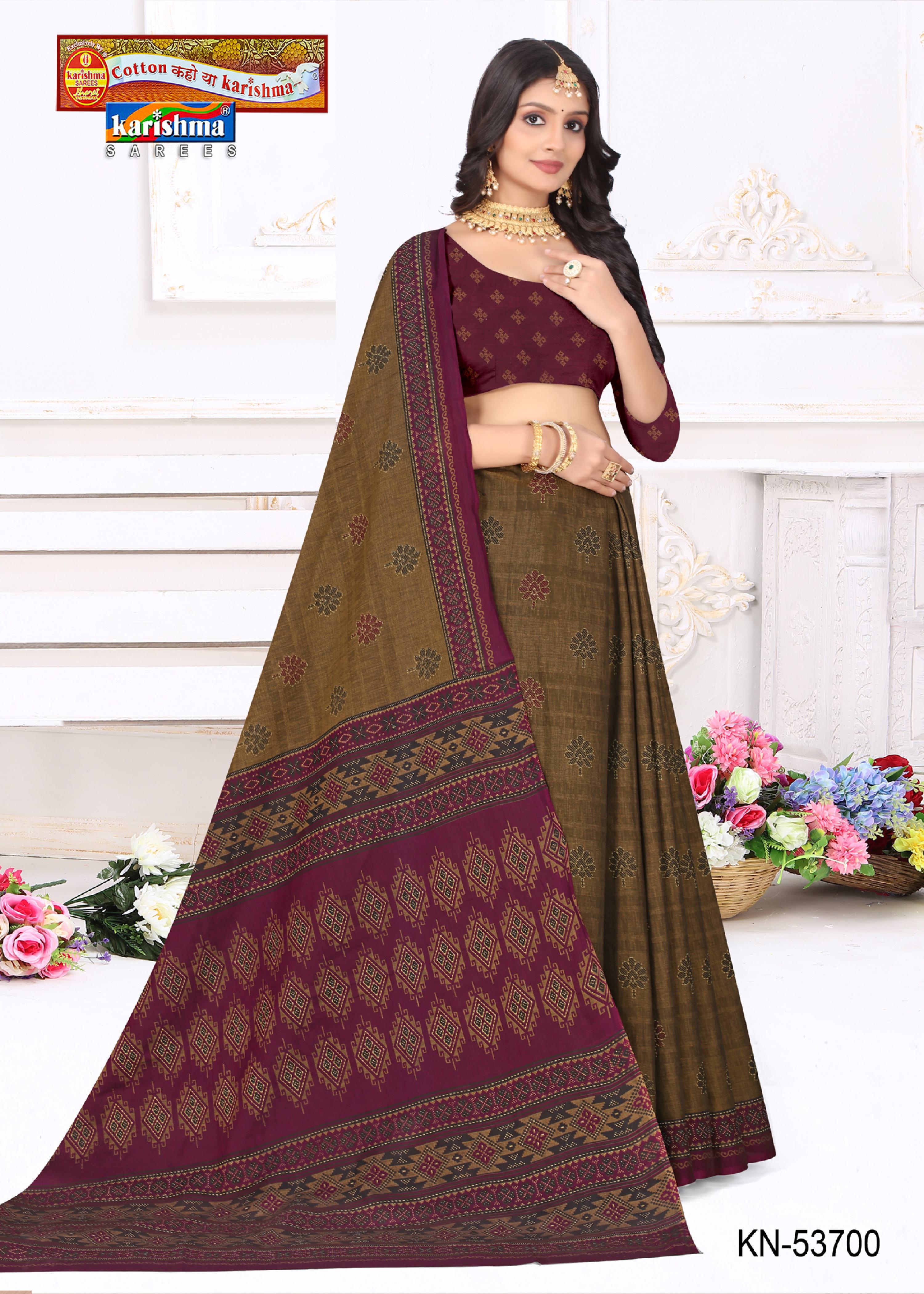 Brown Pure Cotton Muslin (Soft) Saree With Elegant Design