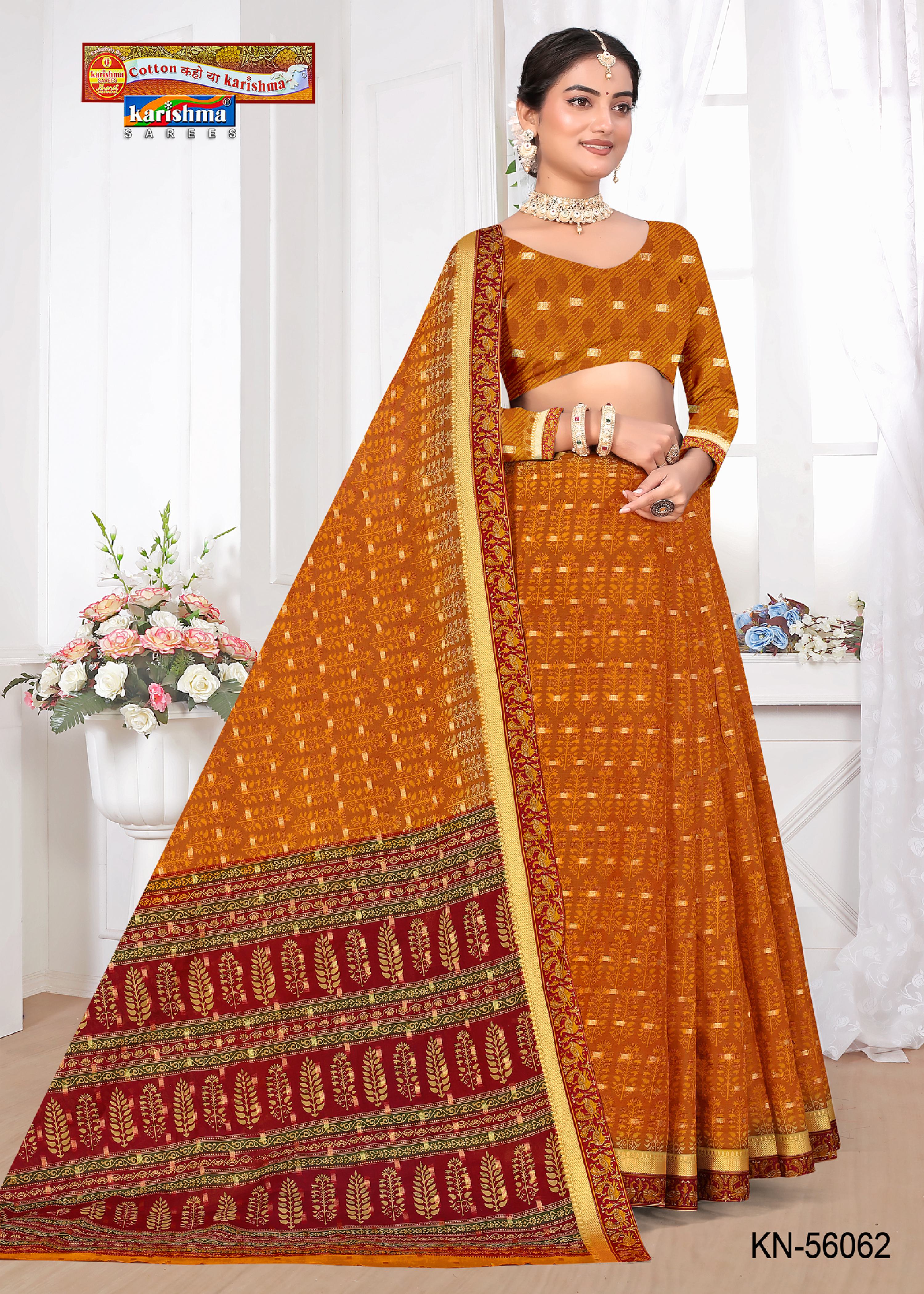 Yellow Pure Cotton (Medium Soft) Mulmul Saree With Simple Design And Golden Border