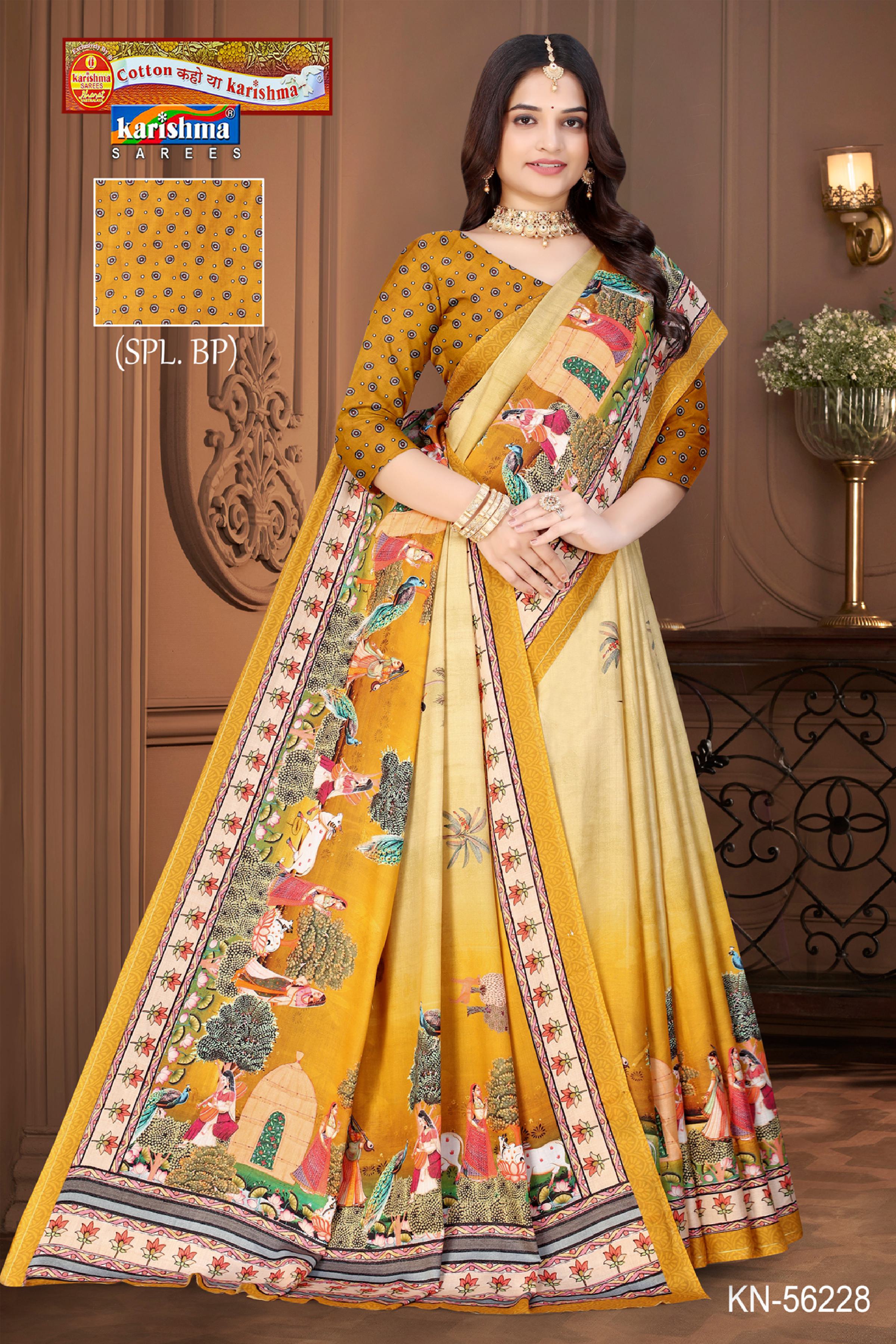 Yellow Pure Cotton (Soft) Malai Saree With Beautiful Leaf Design