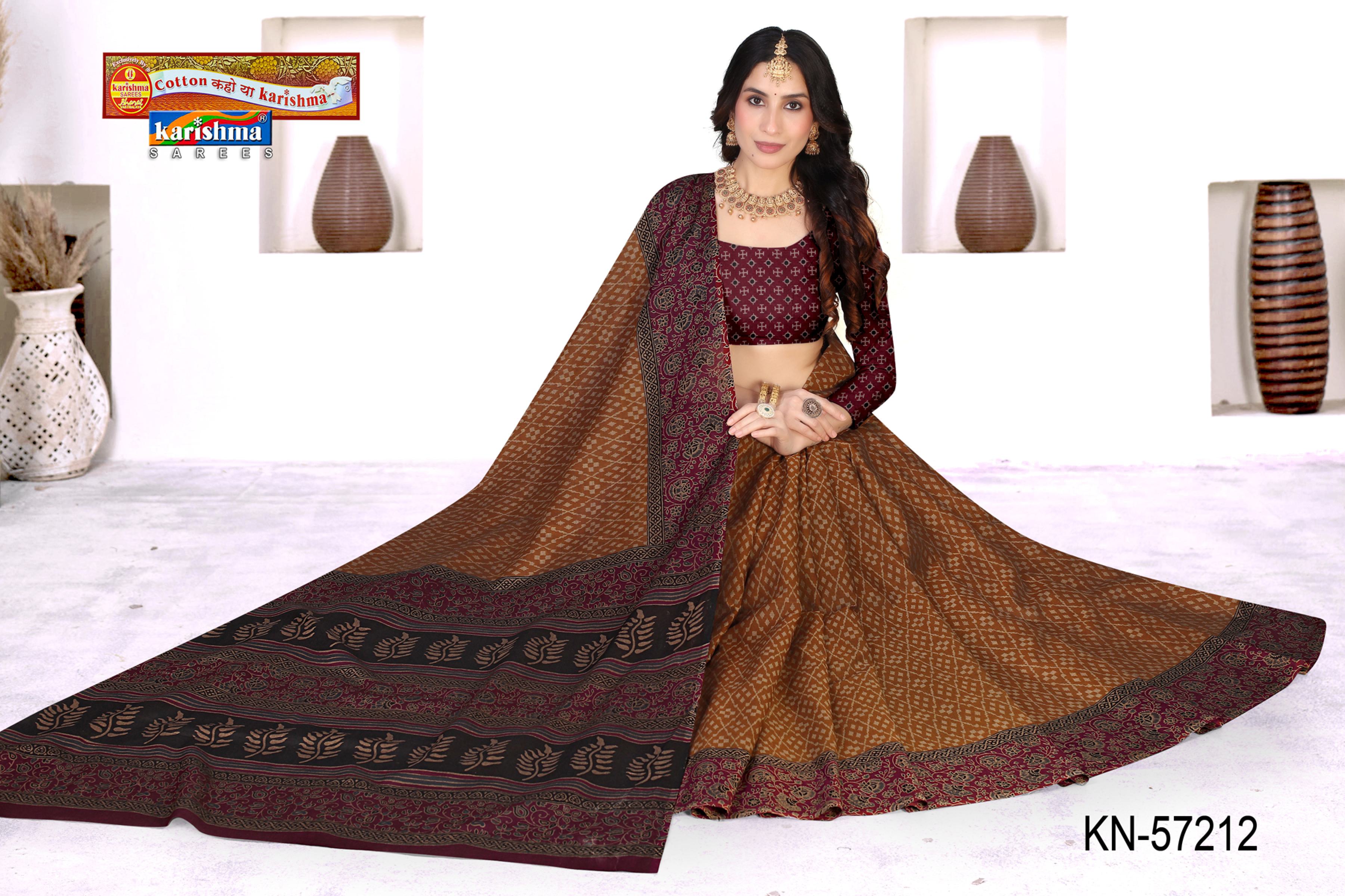 Golden Pure Cotton Muslin (Soft) Saree With Simple Print And Unique Big Border