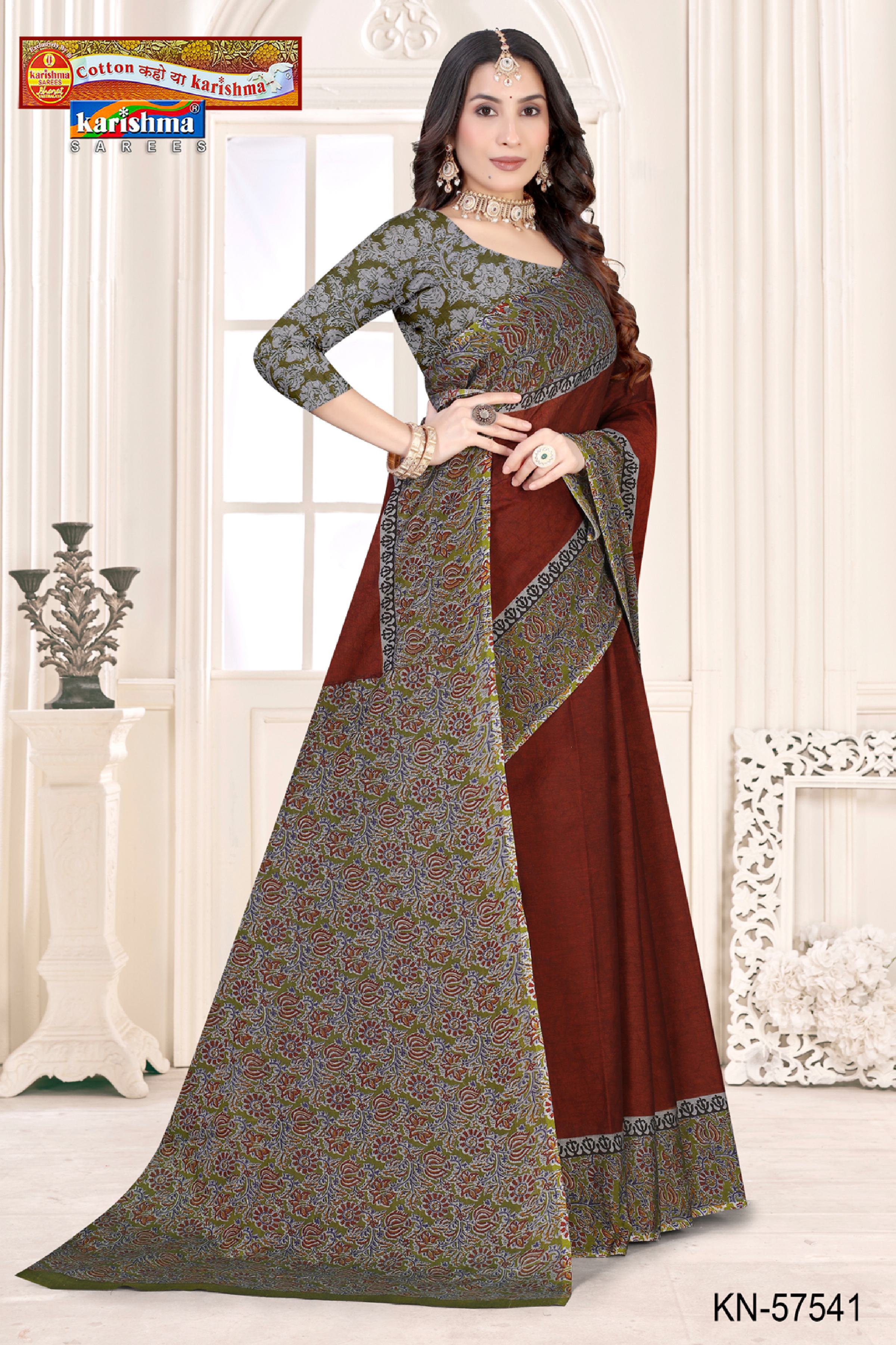Maroon Pure Cotton (Soft) Muslin Saree With Beautiful Big Border