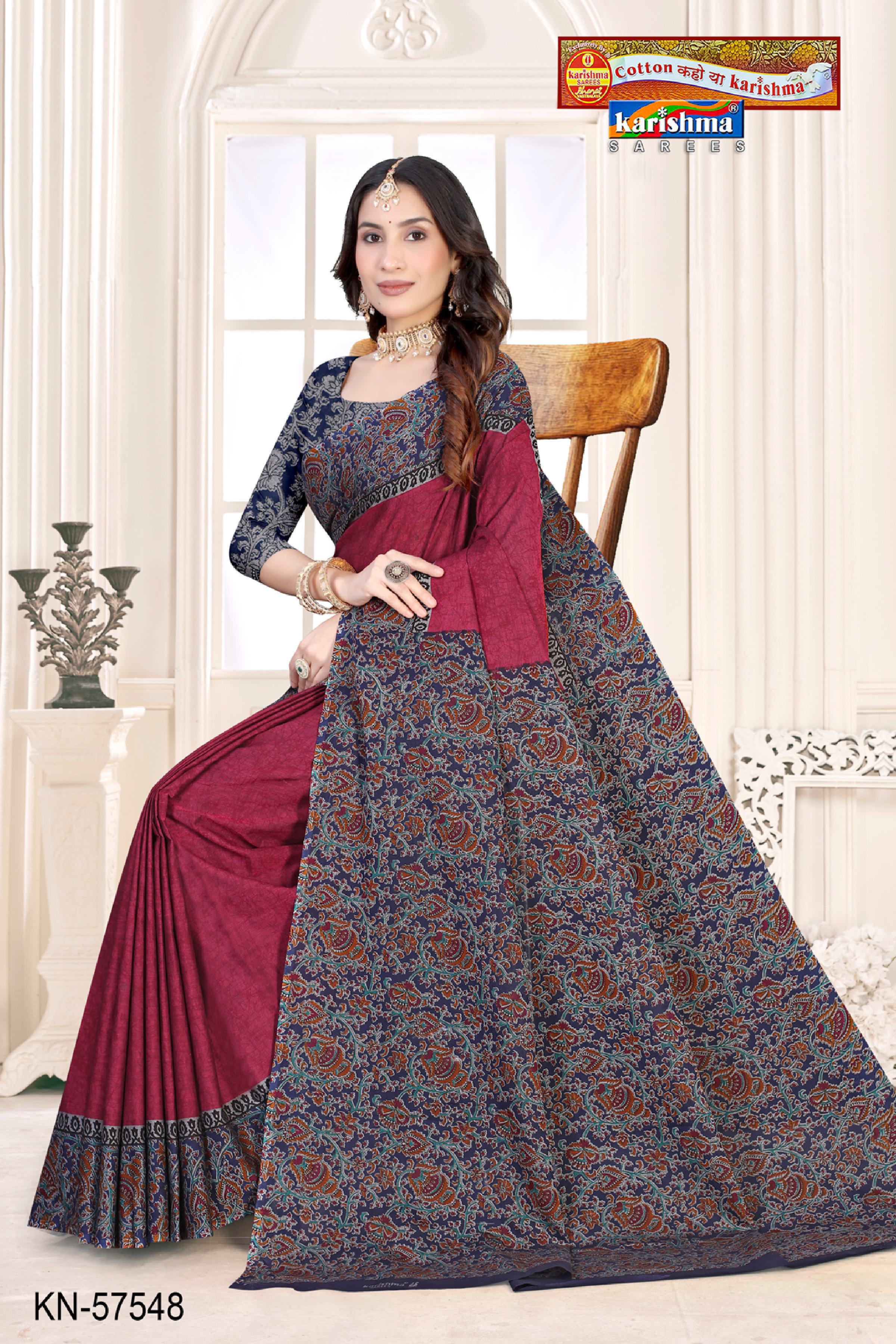 Red Pure Cotton (Soft) Muslin Saree With Beautiful Big Border