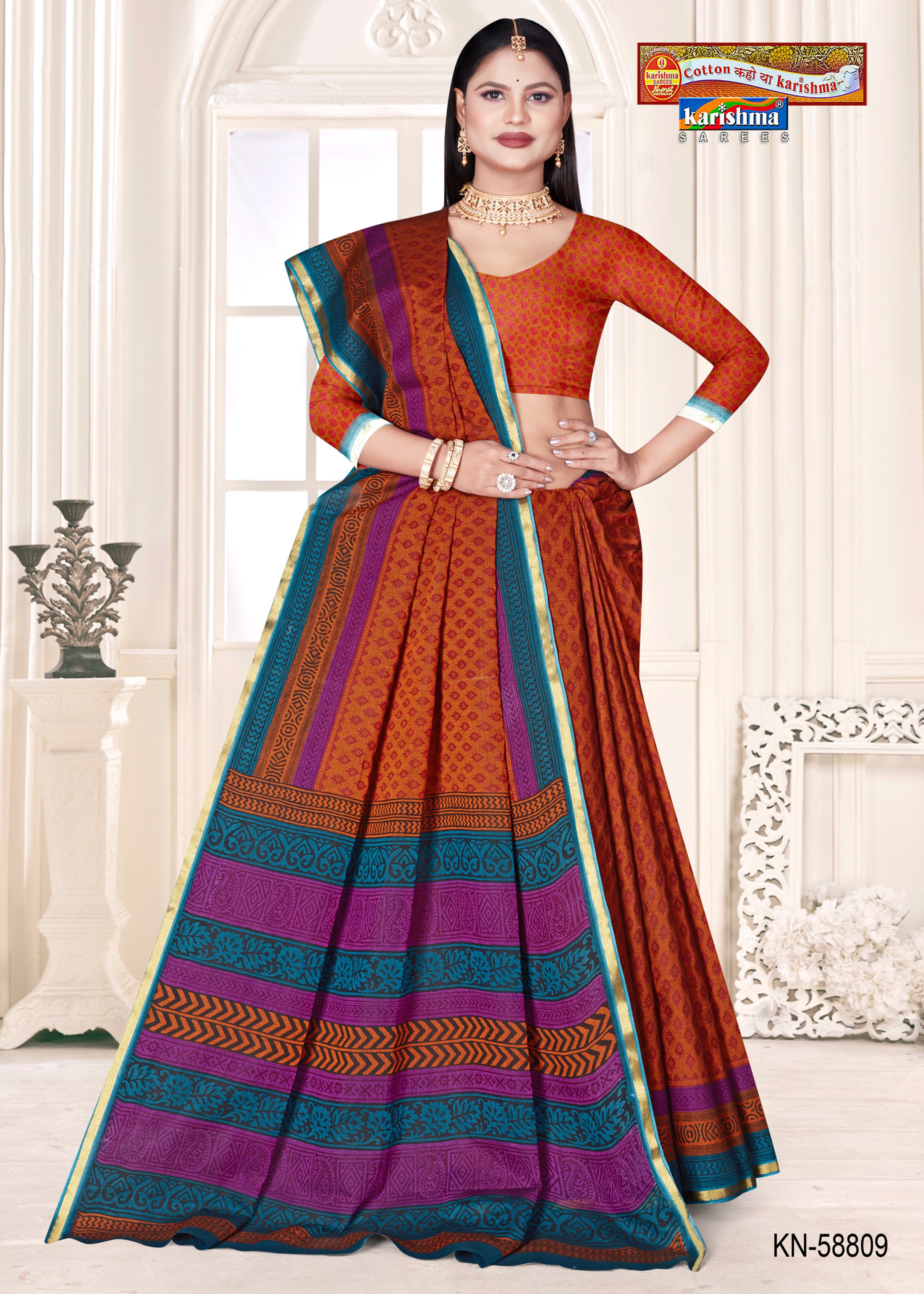 Brown Pure Cotton Muslin (Soft) Saree With Simple Design And Elegant Border