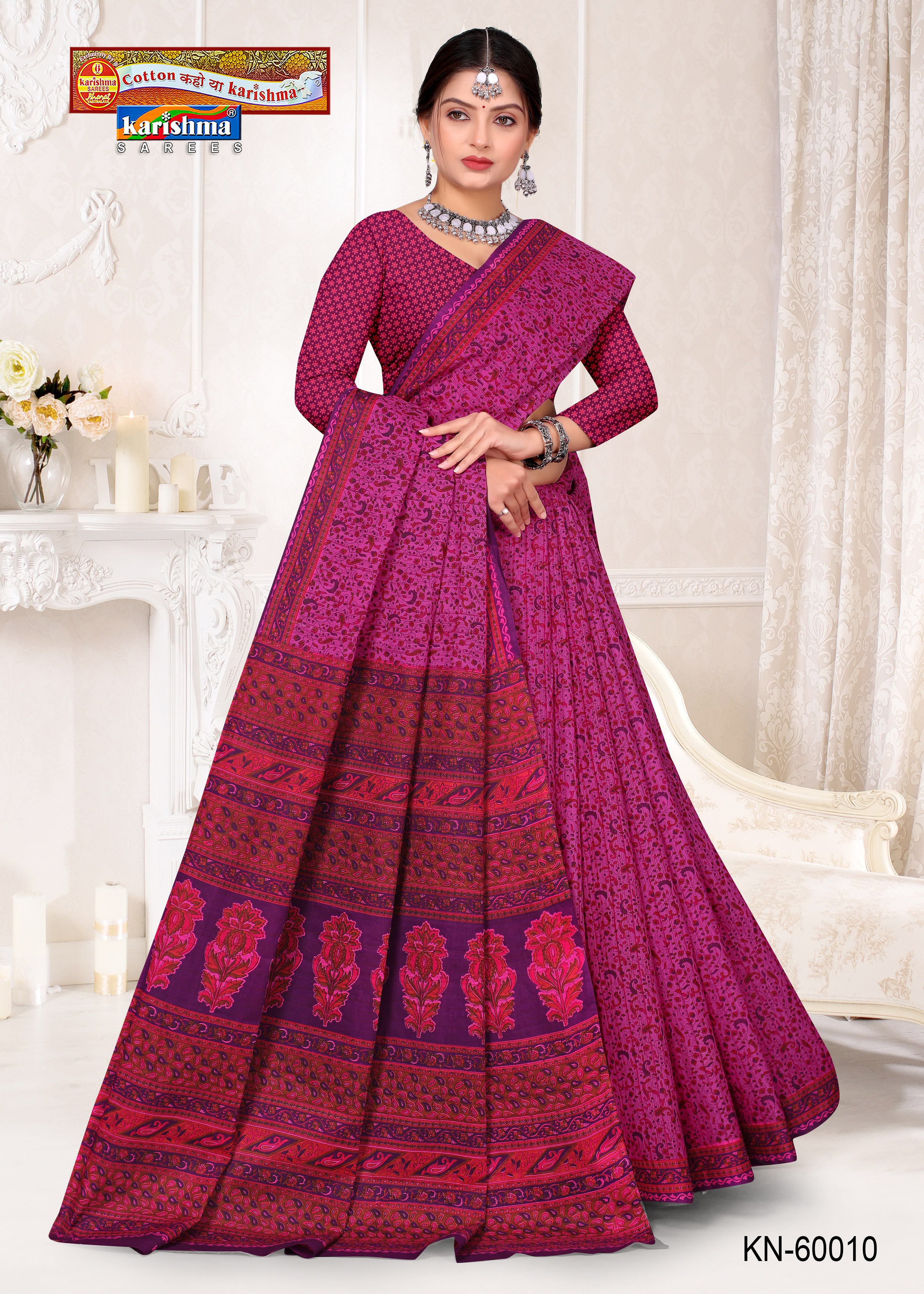 Pink Pure Cotton Malai (Soft) Saree With Simple Print And Elegant Border And Flowral Print