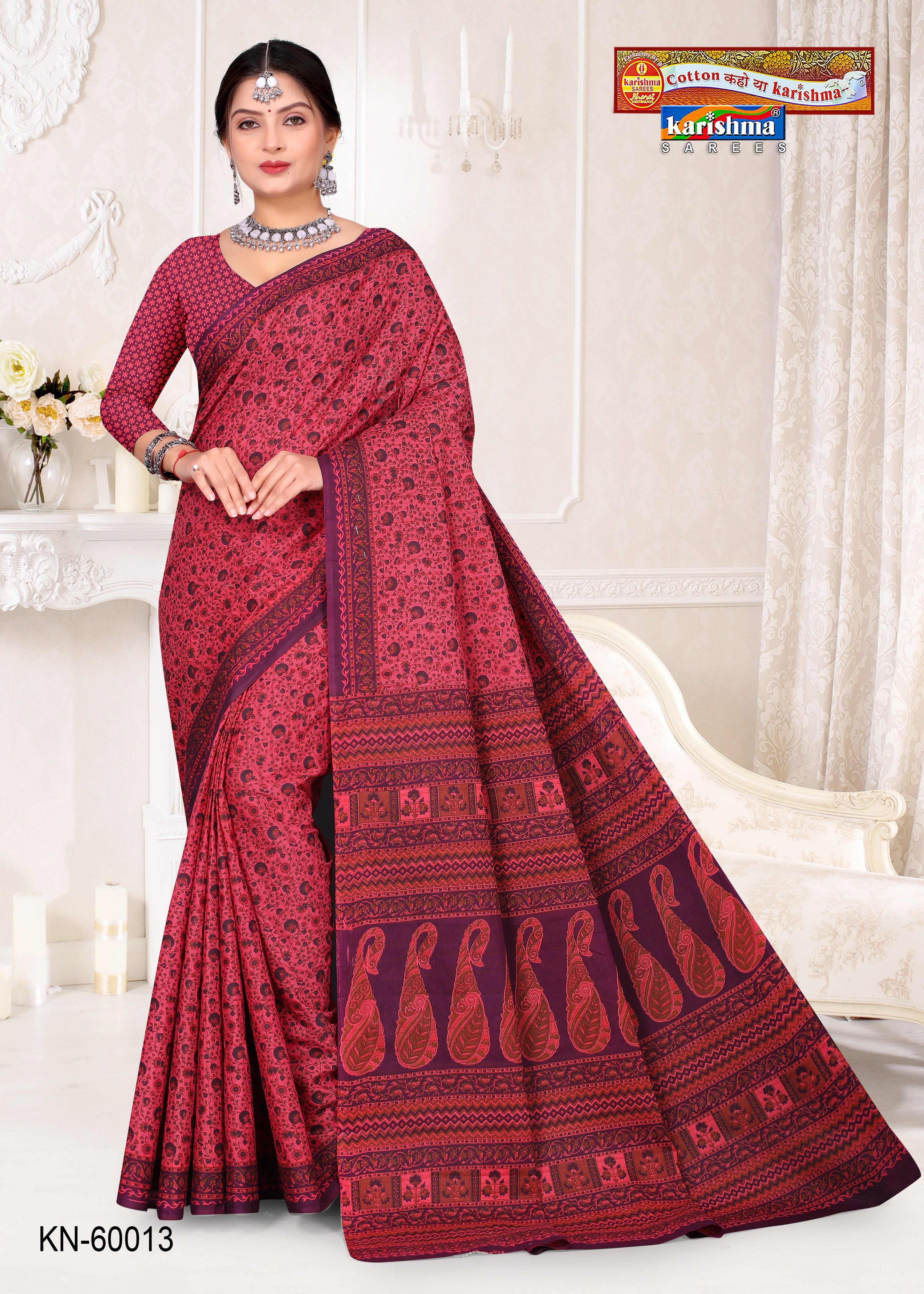 Peach Pure Cotton Malai (Soft) Saree With Simple Print And Elegant Border And Flowral Print