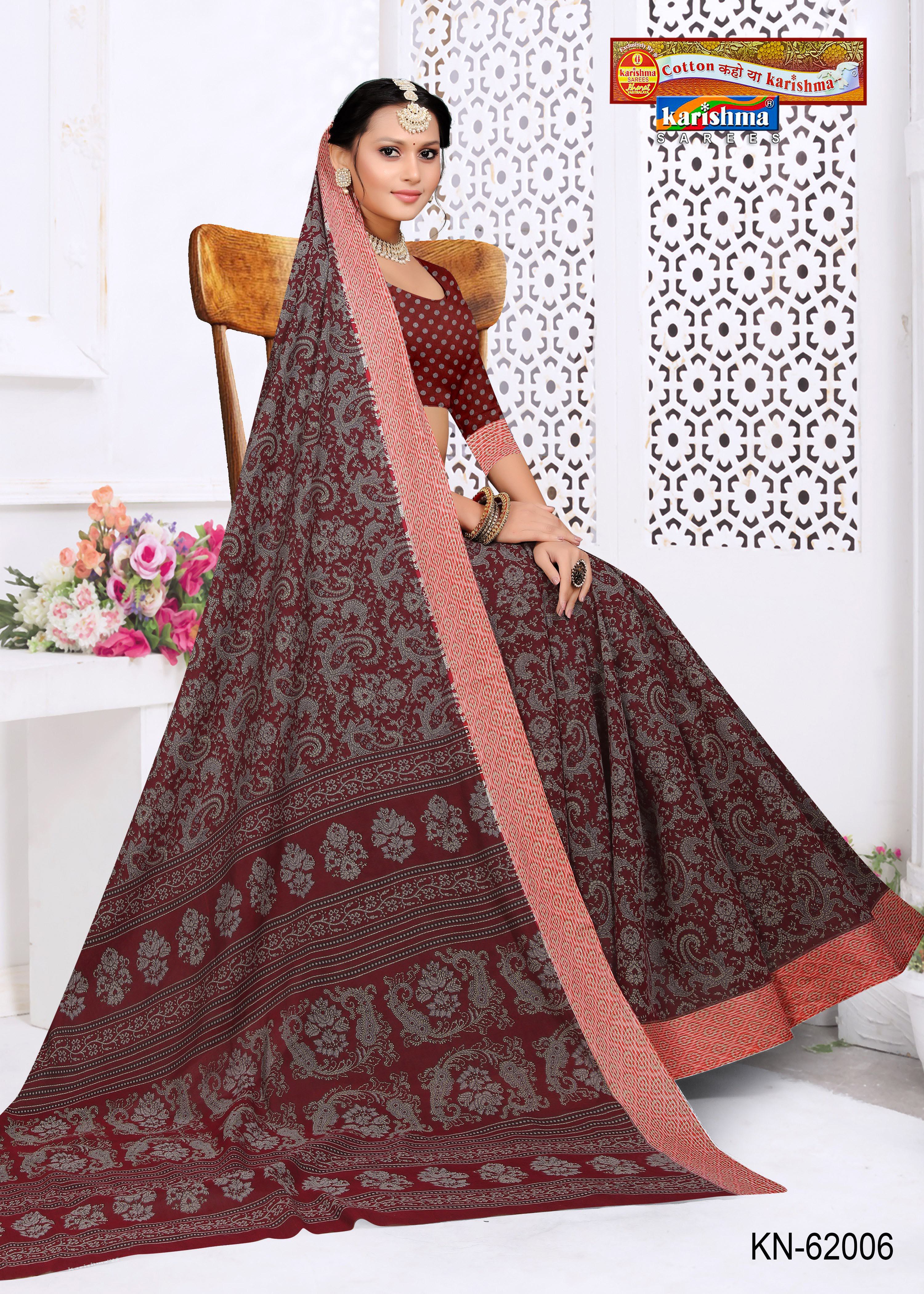 Peach Pure Cotton Muslin (Soft) Saree With Paisely Design Allover And Moder Border