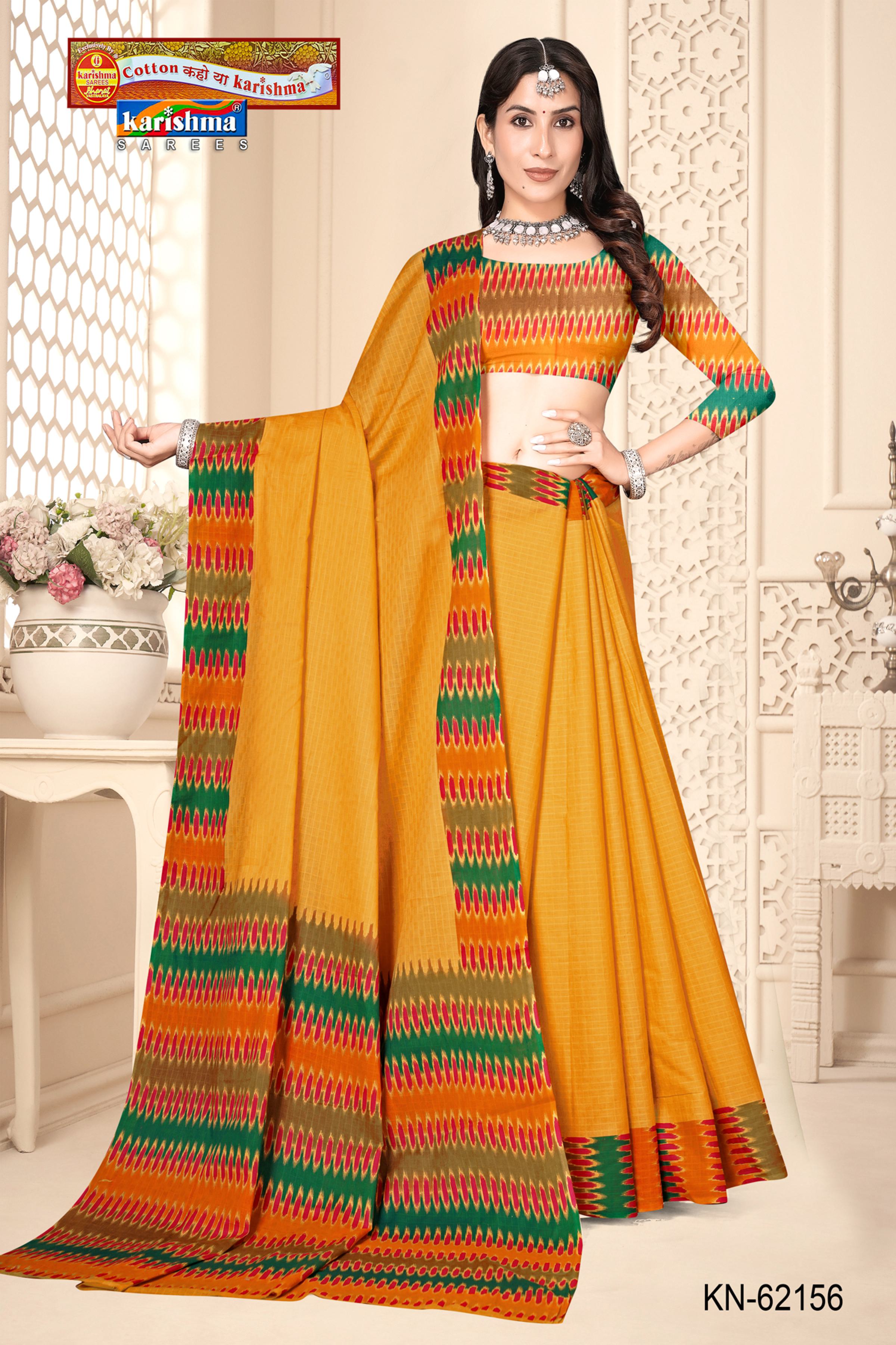 Yellow Pure Cotton Malai (Soft) Saree With Modern Border