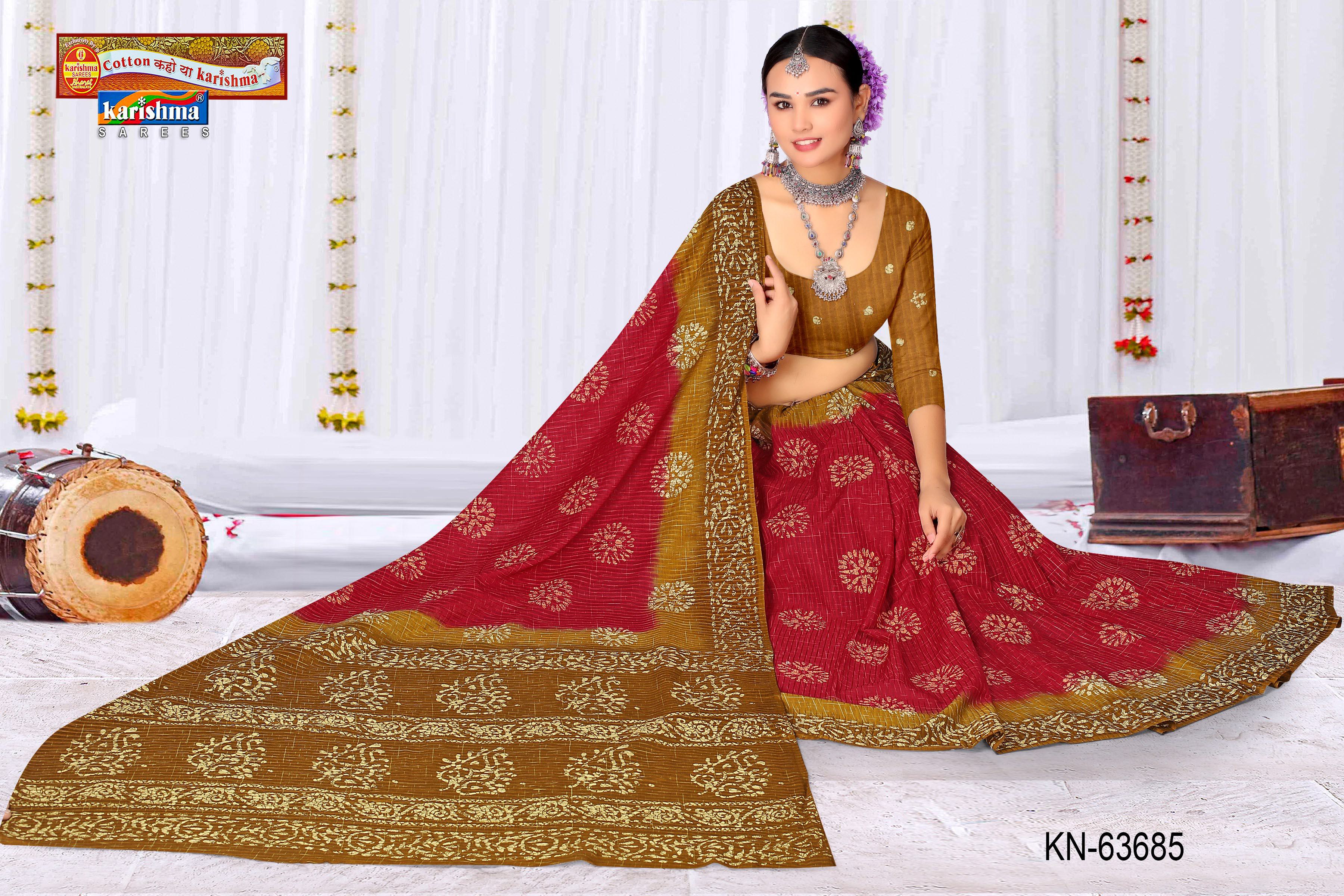 Pink And Brown Pure Cotton Malai (Soft) Saree With Batik Print And Tie Die Effect