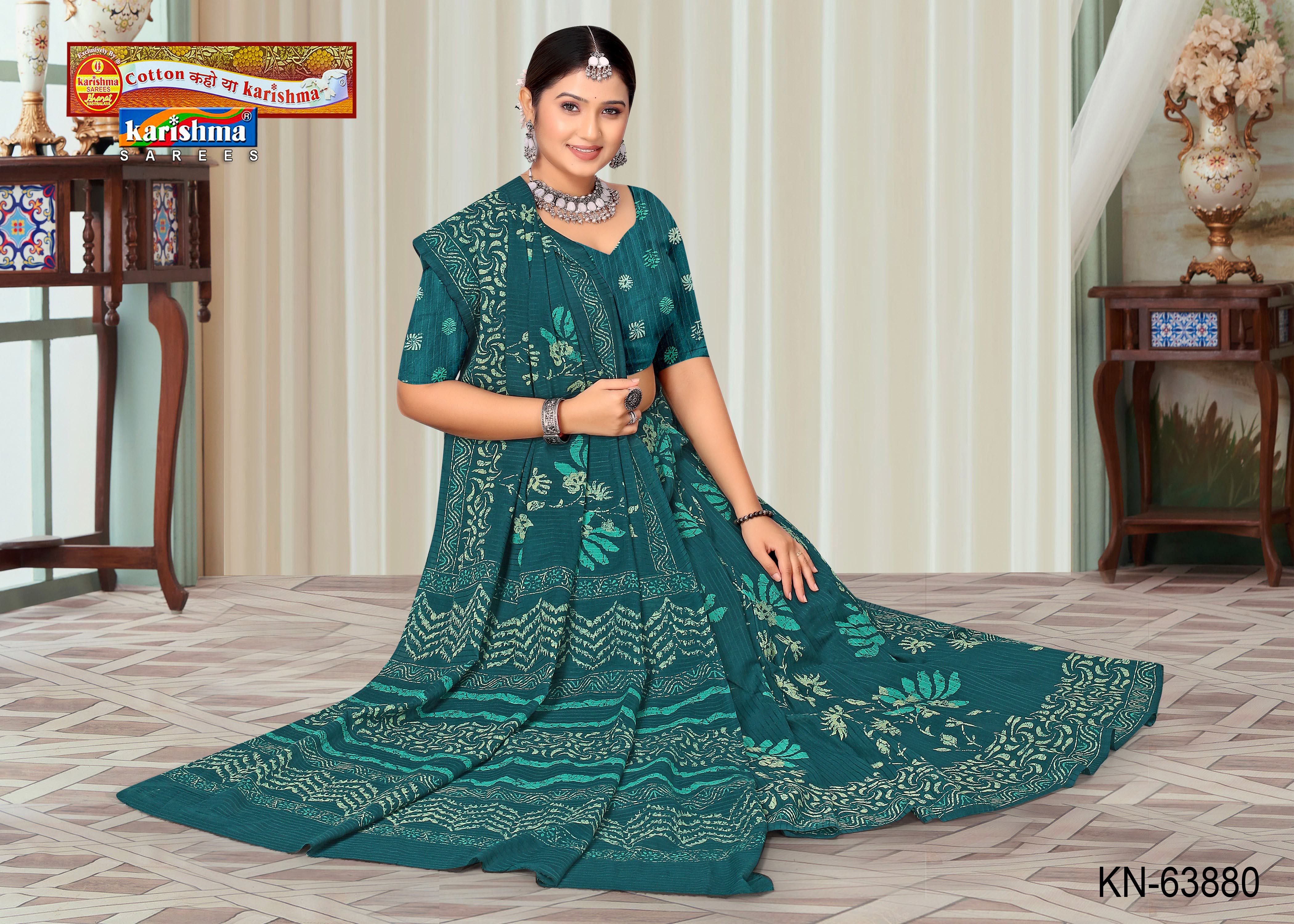 Blue Pure Cotton Malai (Soft) Saree With Unique Modern Design