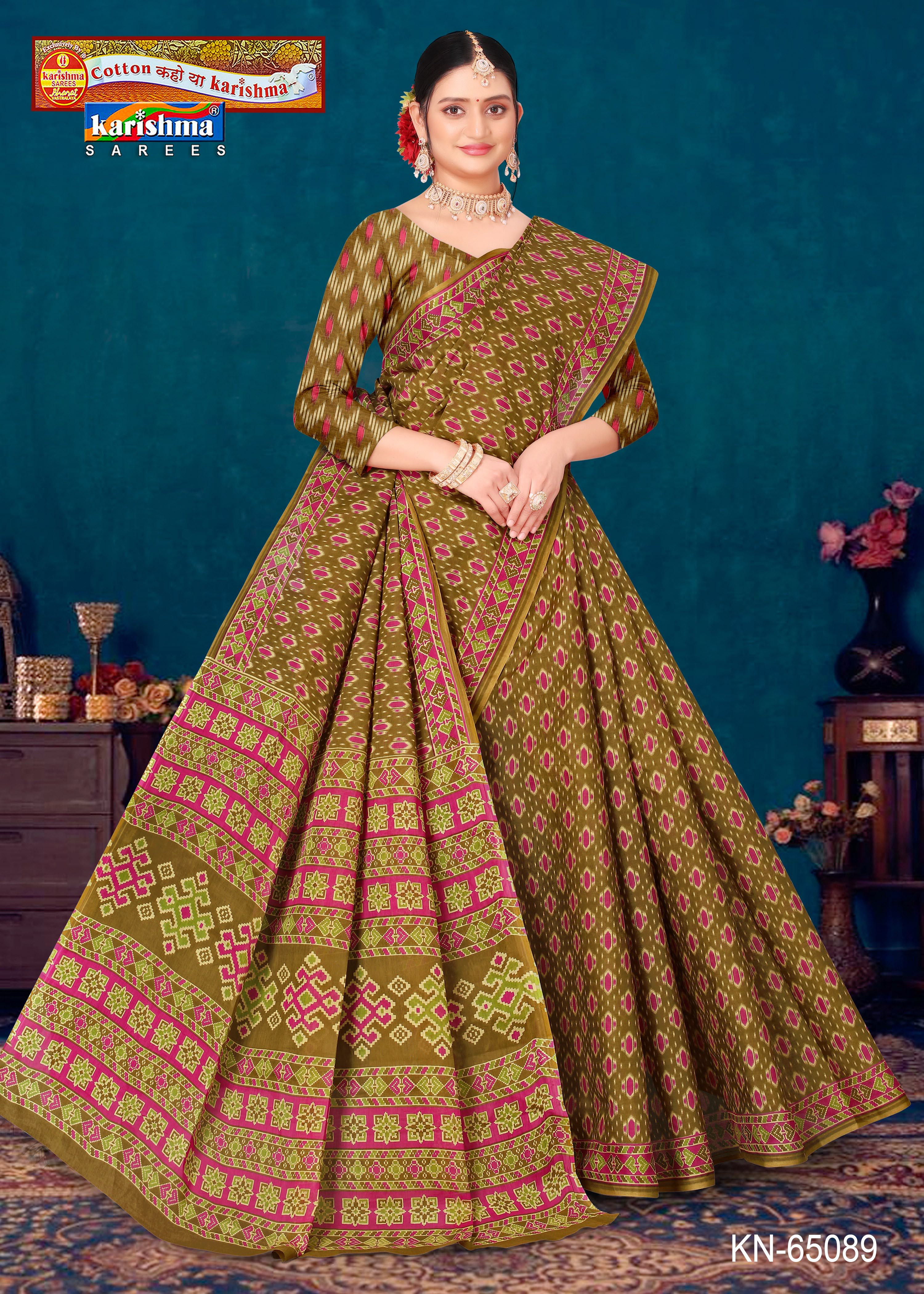 Brown Pure Cotton Mulmul (Stiff) Saree With Modern Design And Delicate Border