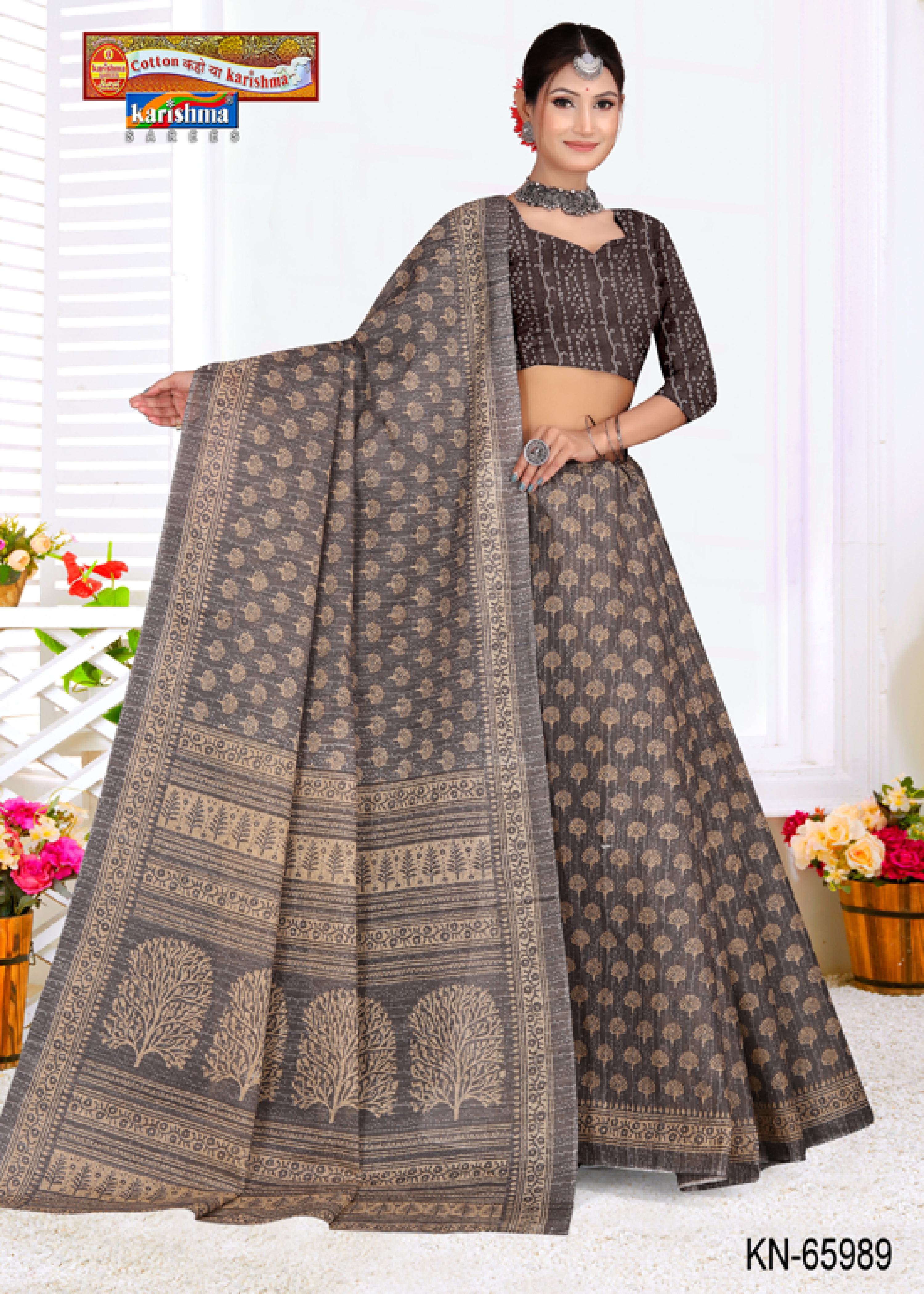 Grey Pure Cotton Mulmul (stiff) Saree With Simple Design.