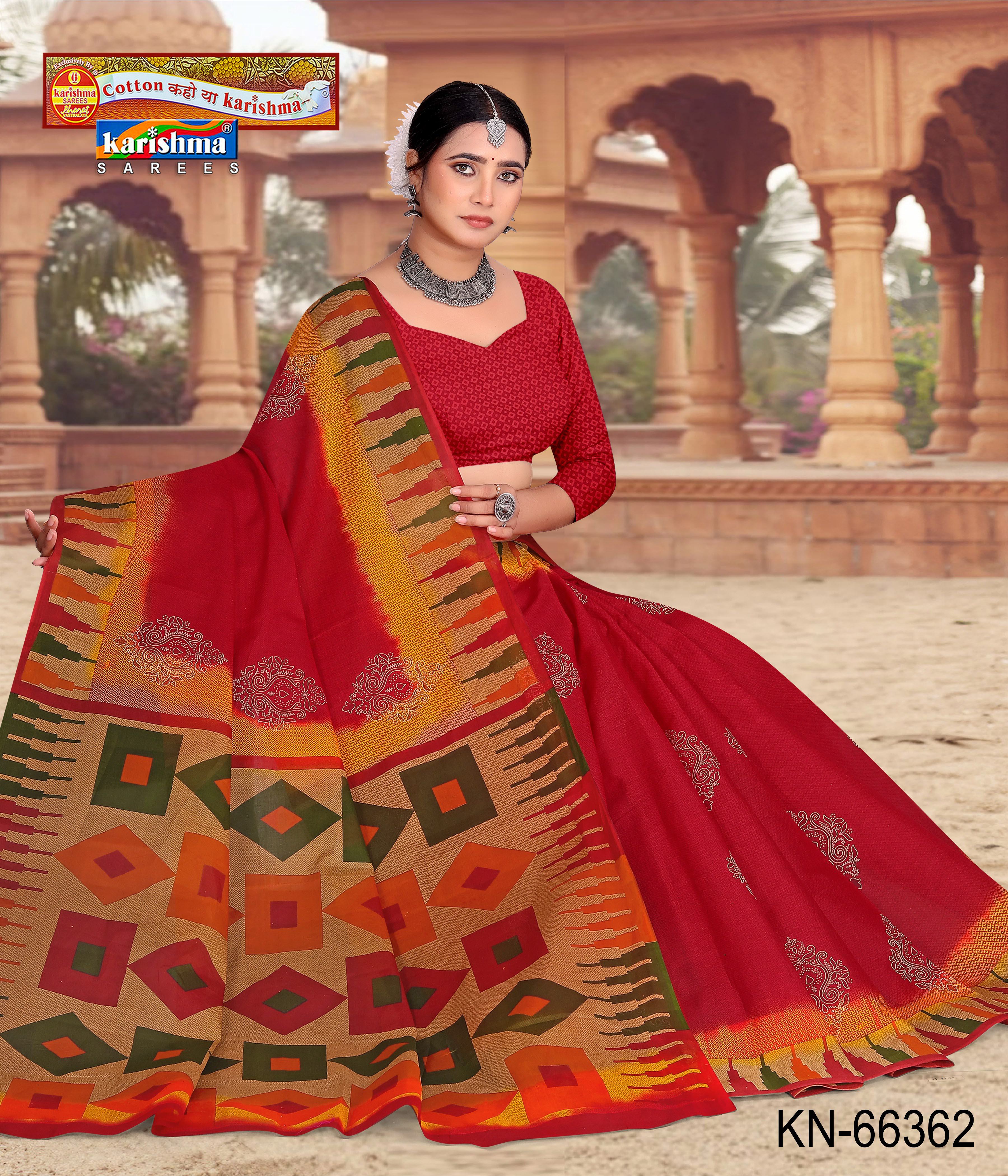 Maroon Pure Cotton Mulmul (Stiff) Saree With Traditinal Butti Print And Wide Border