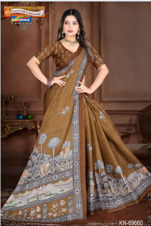 Yellow Pure Cotton Malai (Soft) Saree With Beautiful Desigen