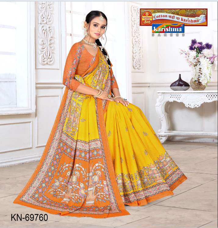 Brown Pure Cotton Malai (Soft) Saree With Beautiful Desigen