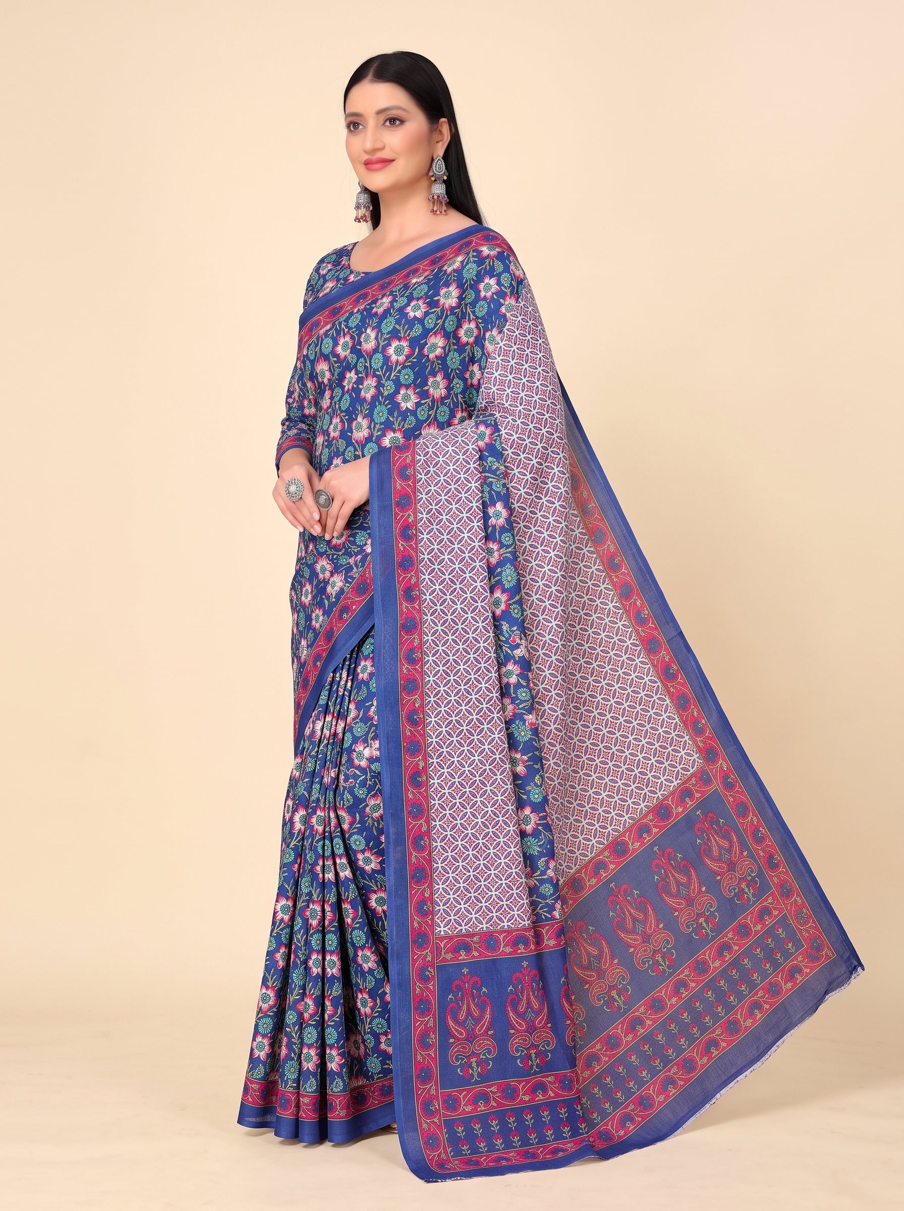 Shared side drape [sku:K-10065-BLUE-AND-PINK]