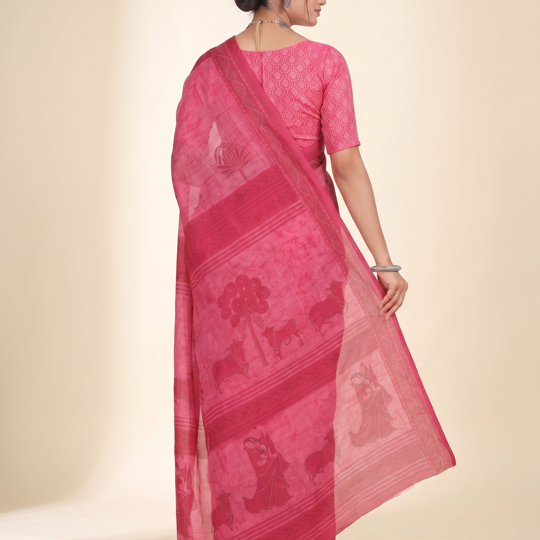 Back pallu [sku:K-1342-ROSE-PINK]