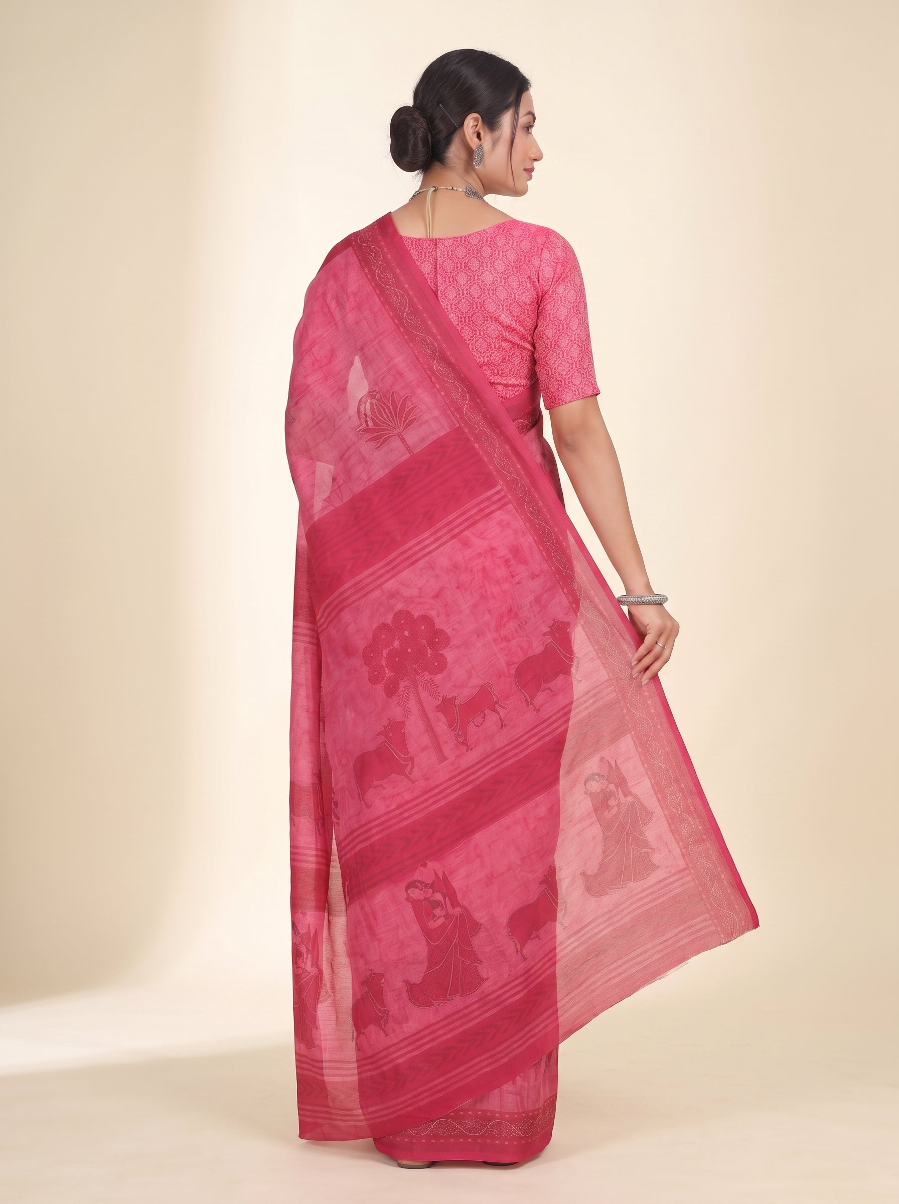 Back pallu [sku:K-1342-ROSE-PINK]