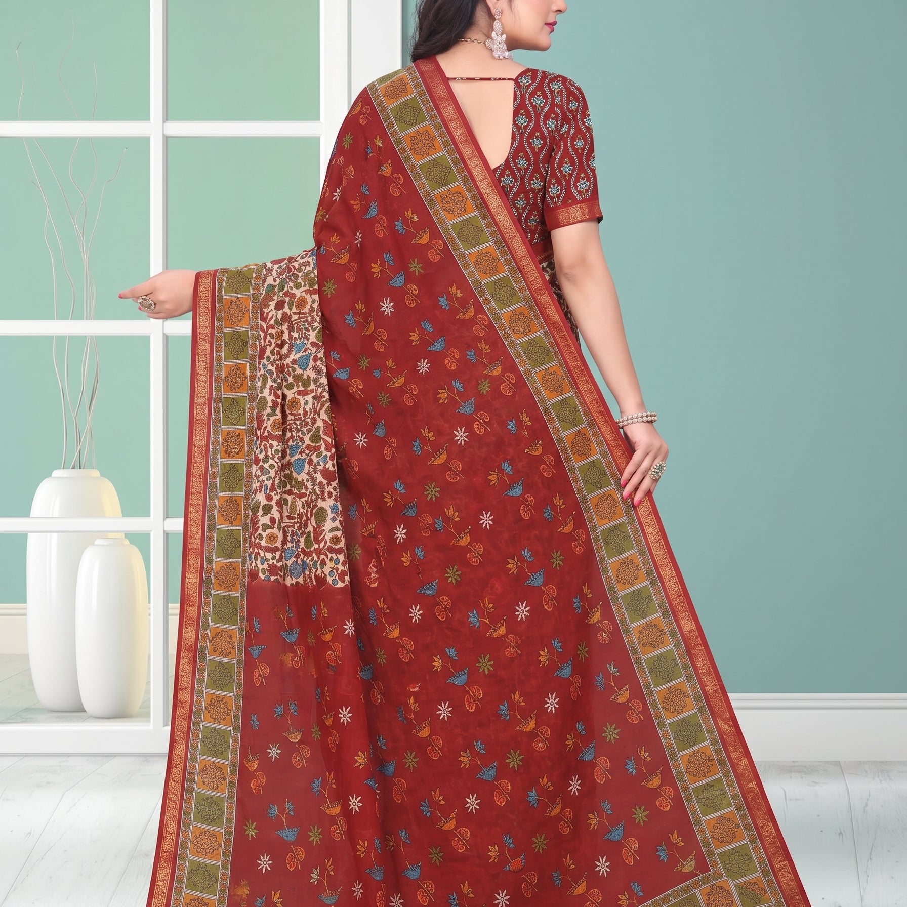Shared back pallu [sku:JA 14295]