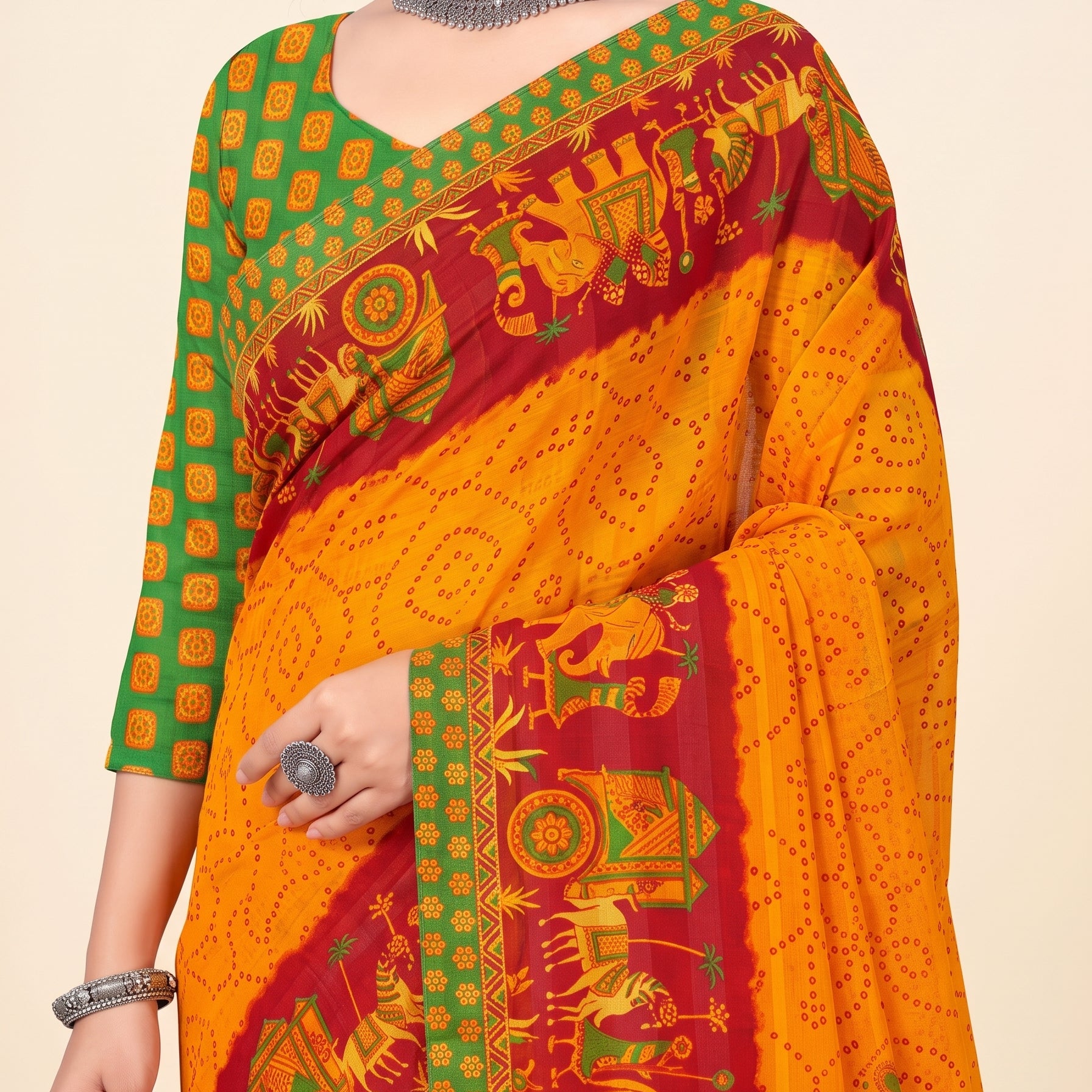 Shared pallu close-up [sku:KN-68491]