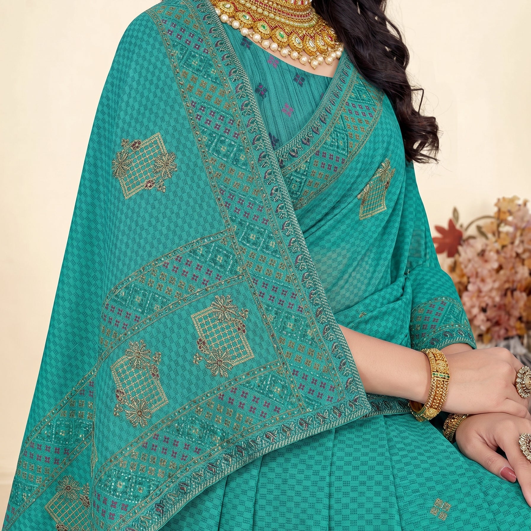 Shared pallu close-up [sku:BV-18644]