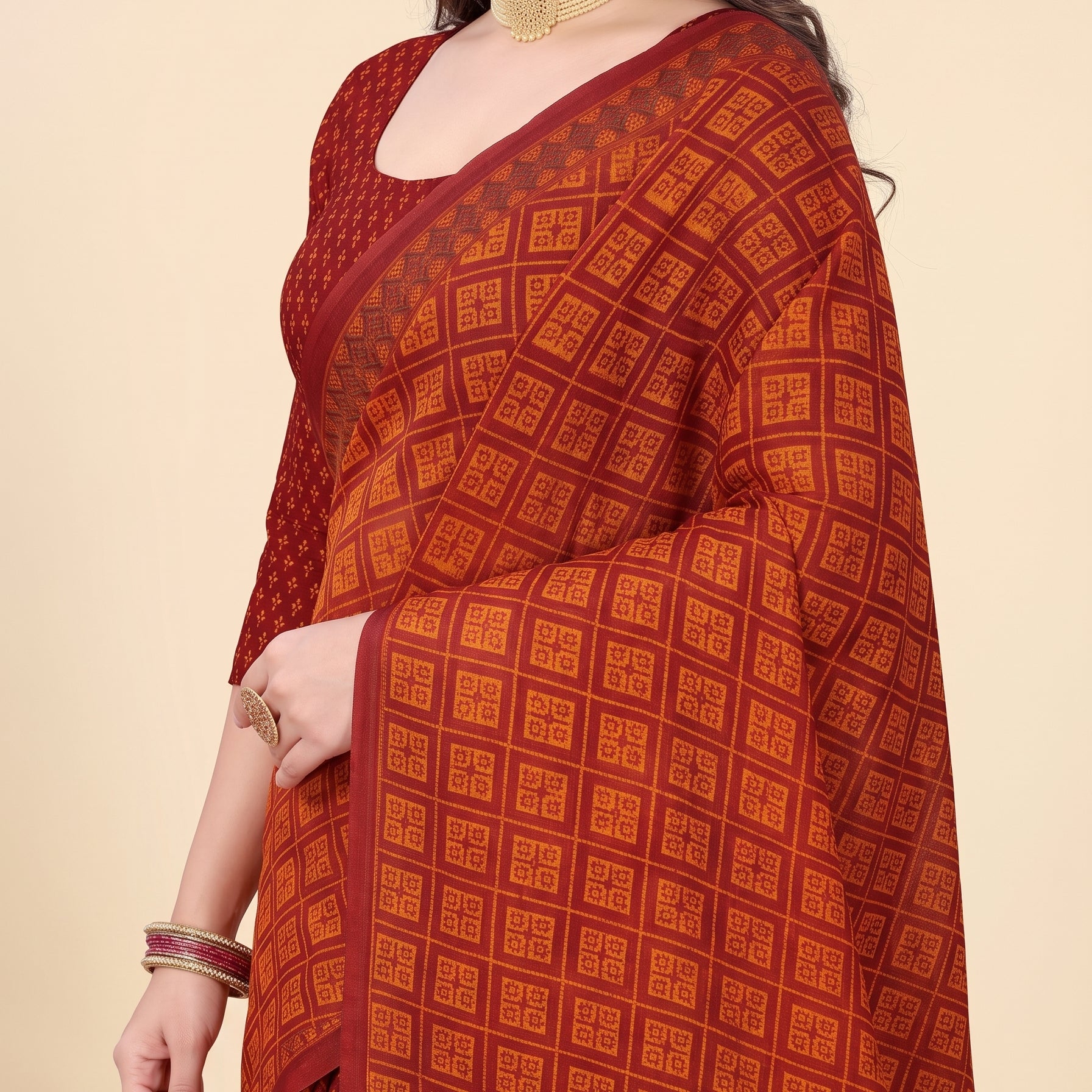 Shared pallu close-up [sku:KN-8720]