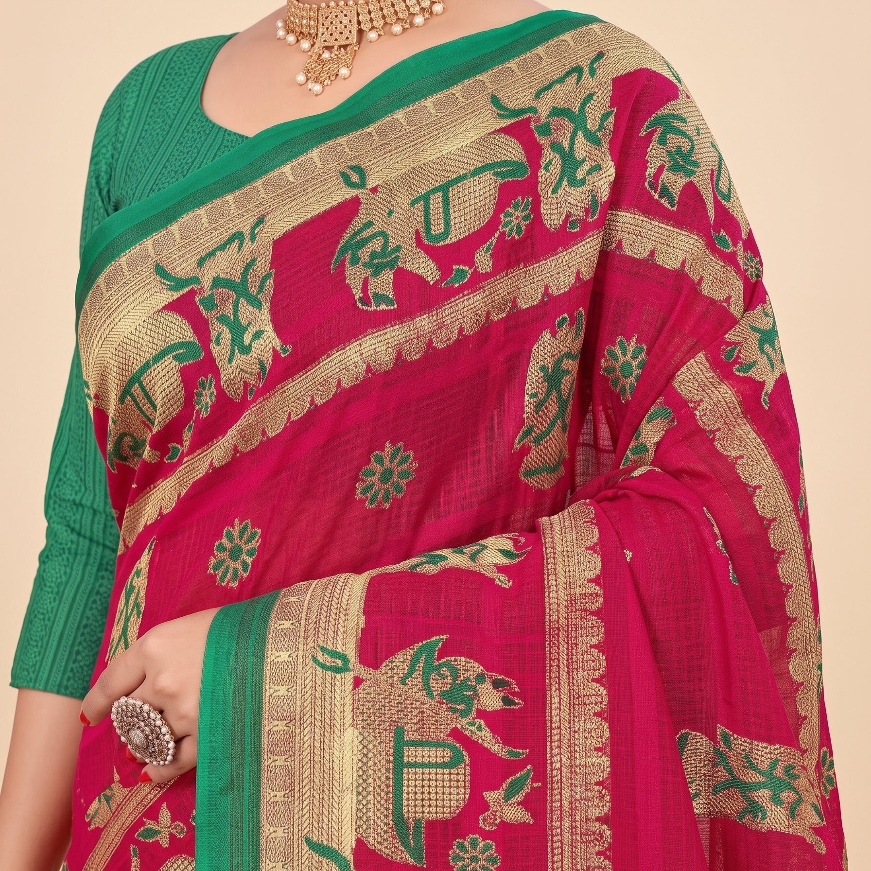 Shared pallu close-up [sku:KN-51166]