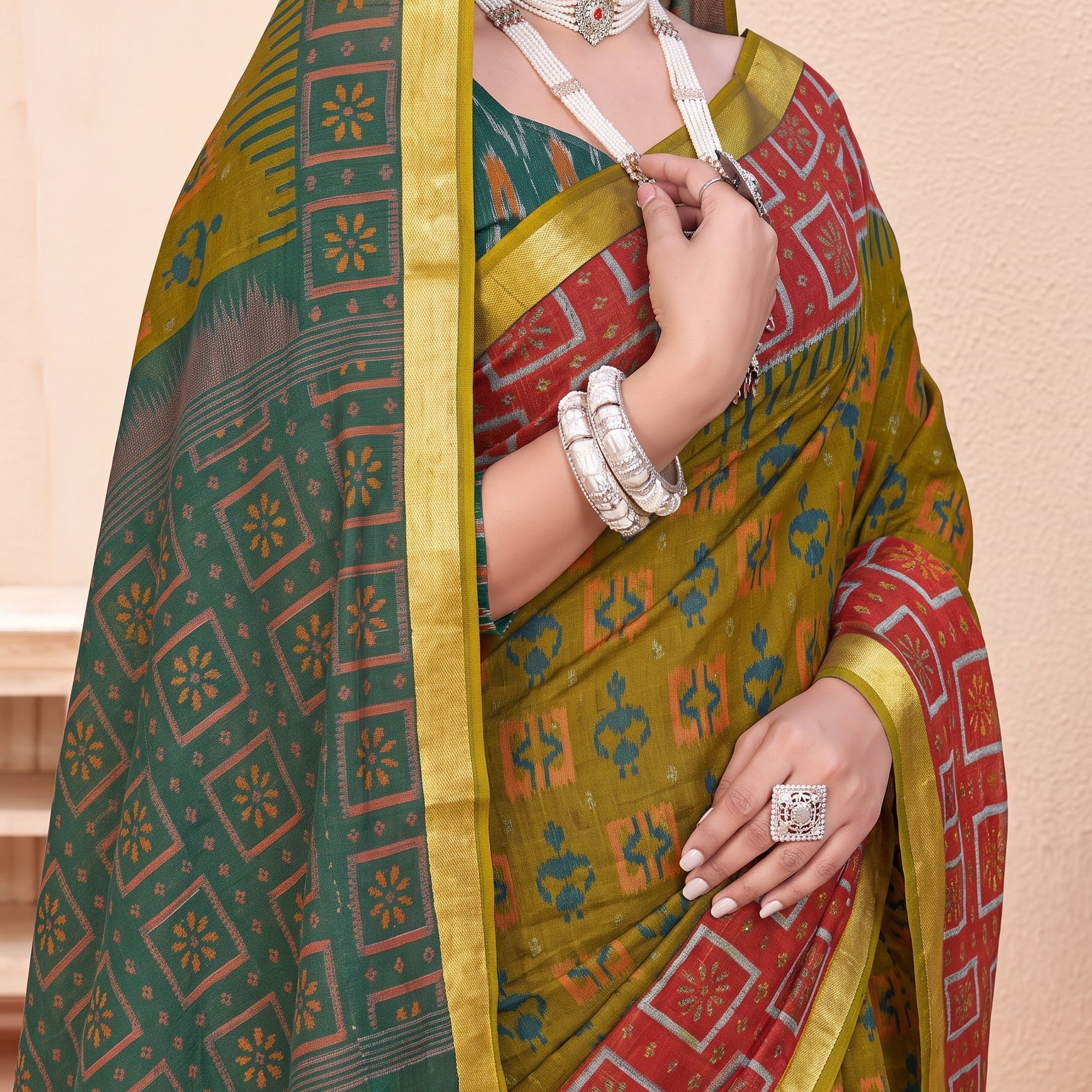 Shared pallu close-up [sku:JA-14408]