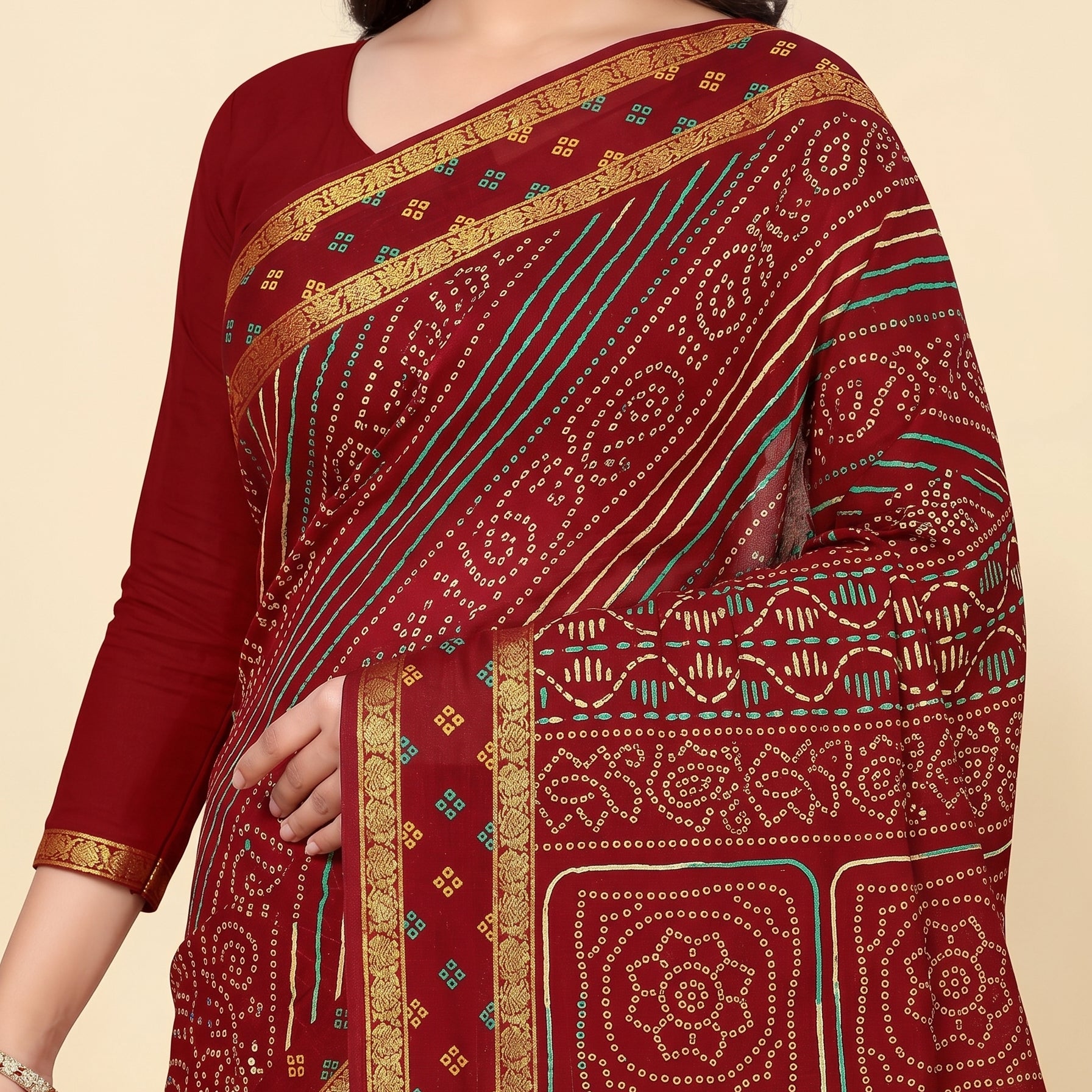 Shared pallu close-up