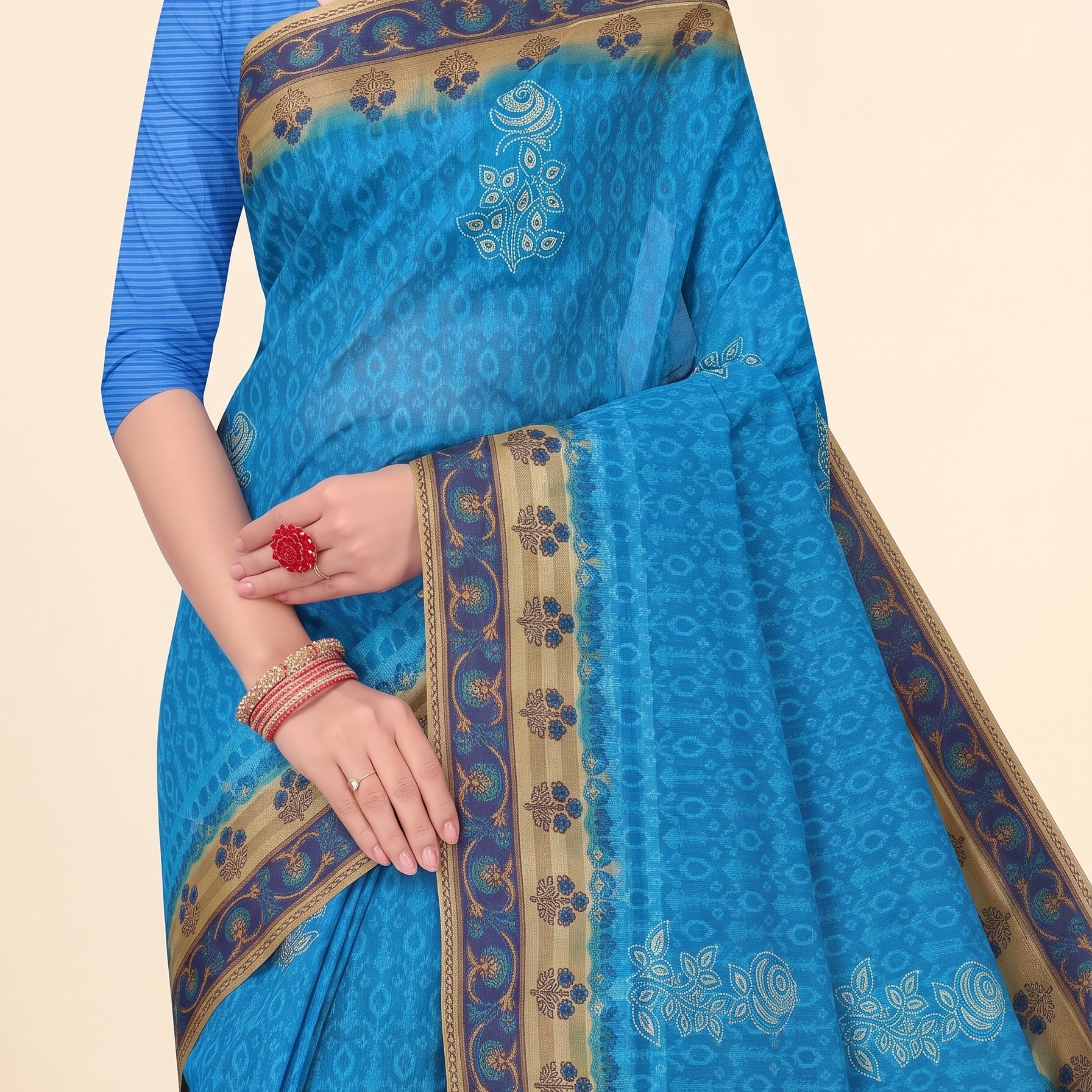 Shared pallu close-up [sku:KN-8050]