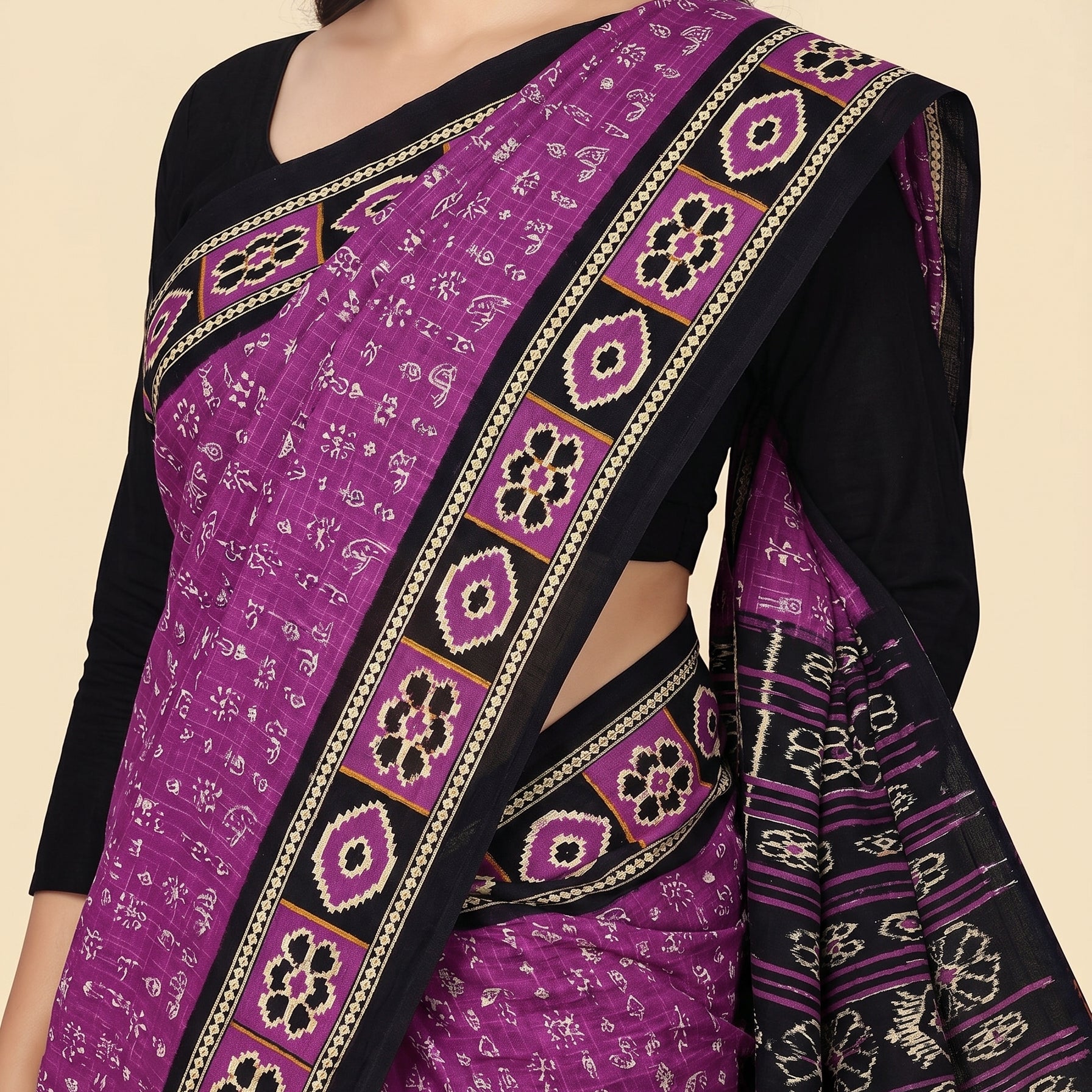 Shared pallu close-up