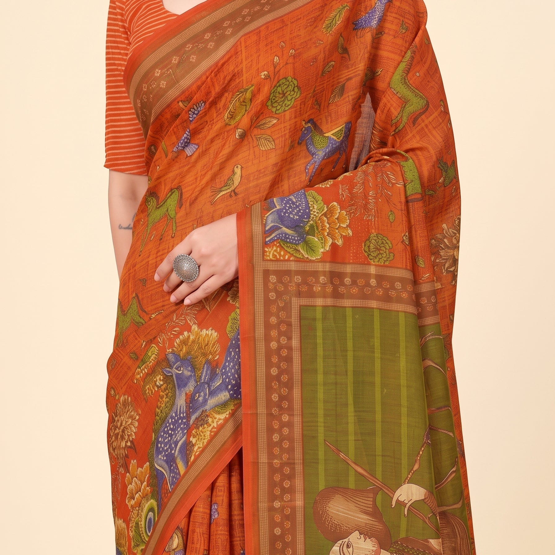 Shared pallu close-up [sku:KN-63991]