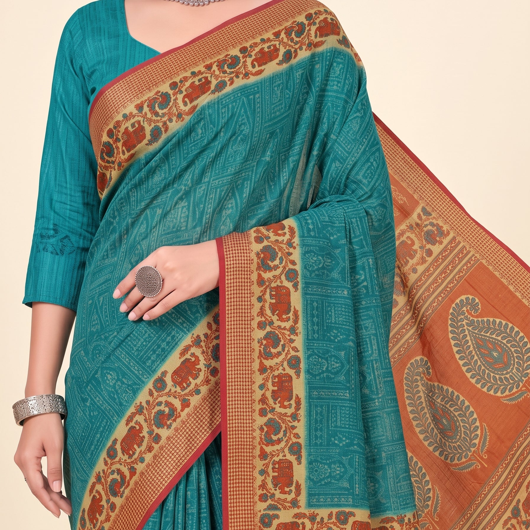 Shared pallu close-up [sku:KN-65307]